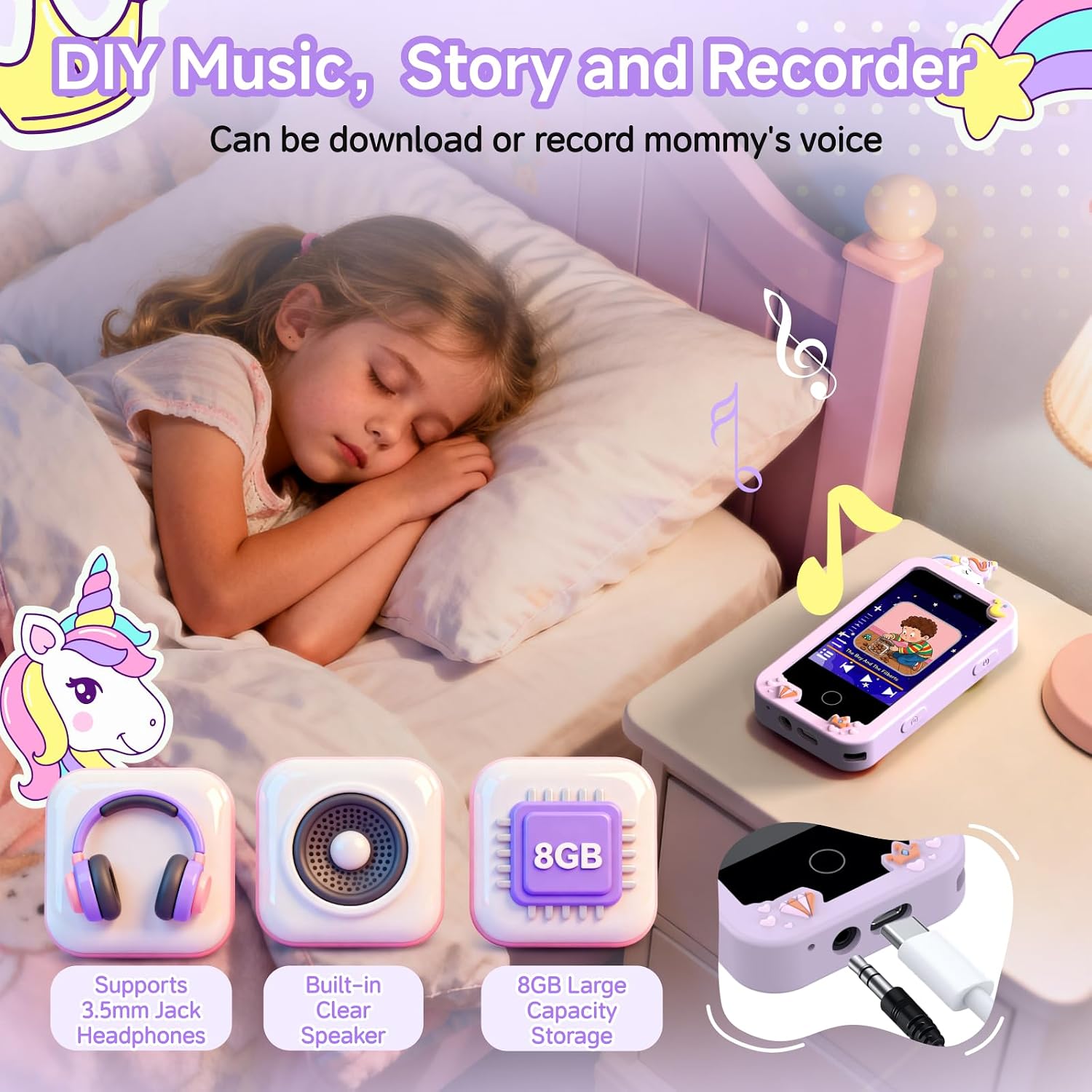 Thumbnail 6 de Kids Smart Phone Toy 8G Touchscreen for Ages 3-9