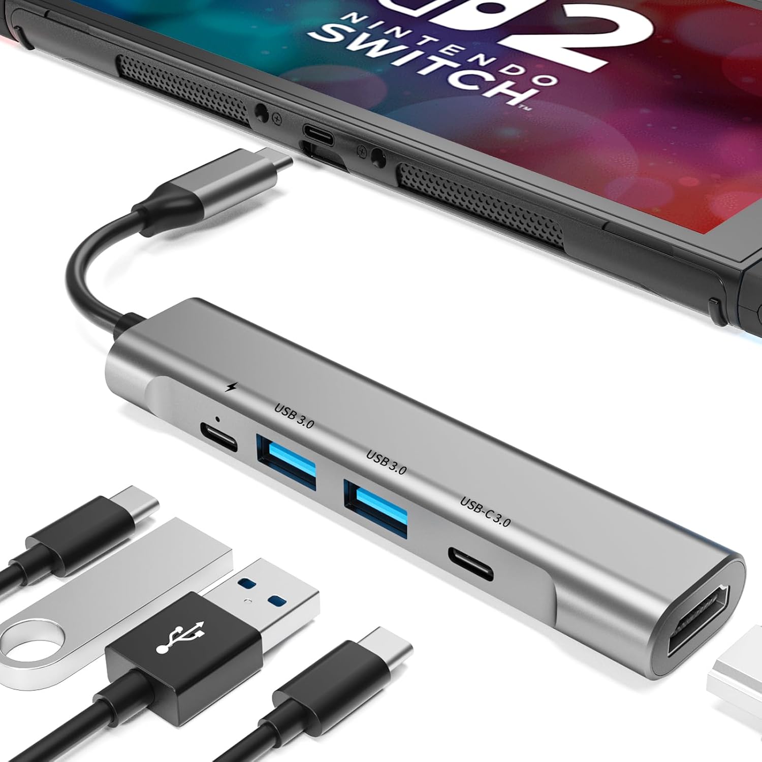 Thumbnail 6 de RREAKA Switch2 TV Dock Station – tragbare Dock-Ersatzlösung für Nintendo Switch/Switch OLED/Switch2 mit HDMI (4K 60 Hz) und USB-C