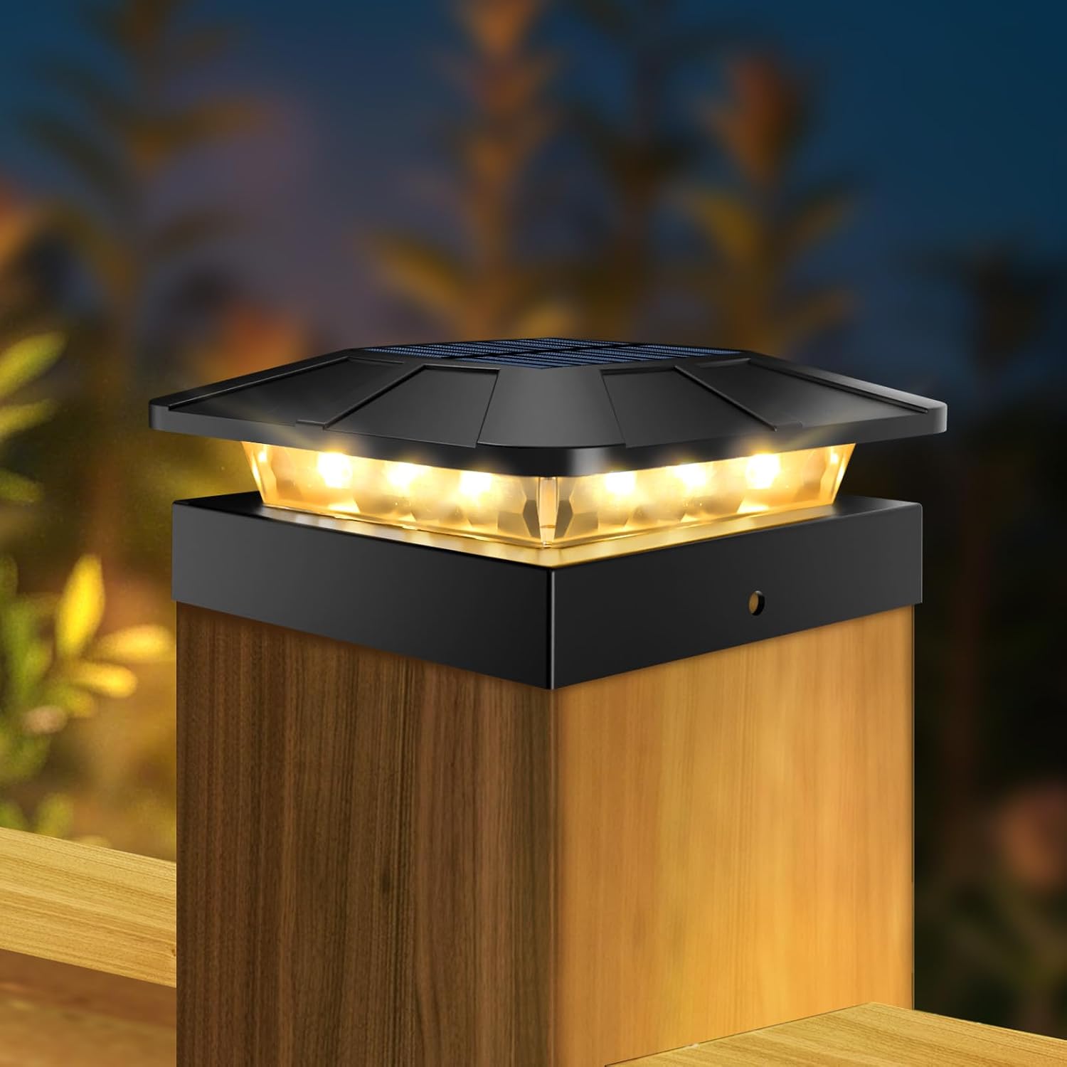 Detalle de Peasur P44-Black Solar Post Cap Lights, 3 Colour Modes for 4×4 Posts
