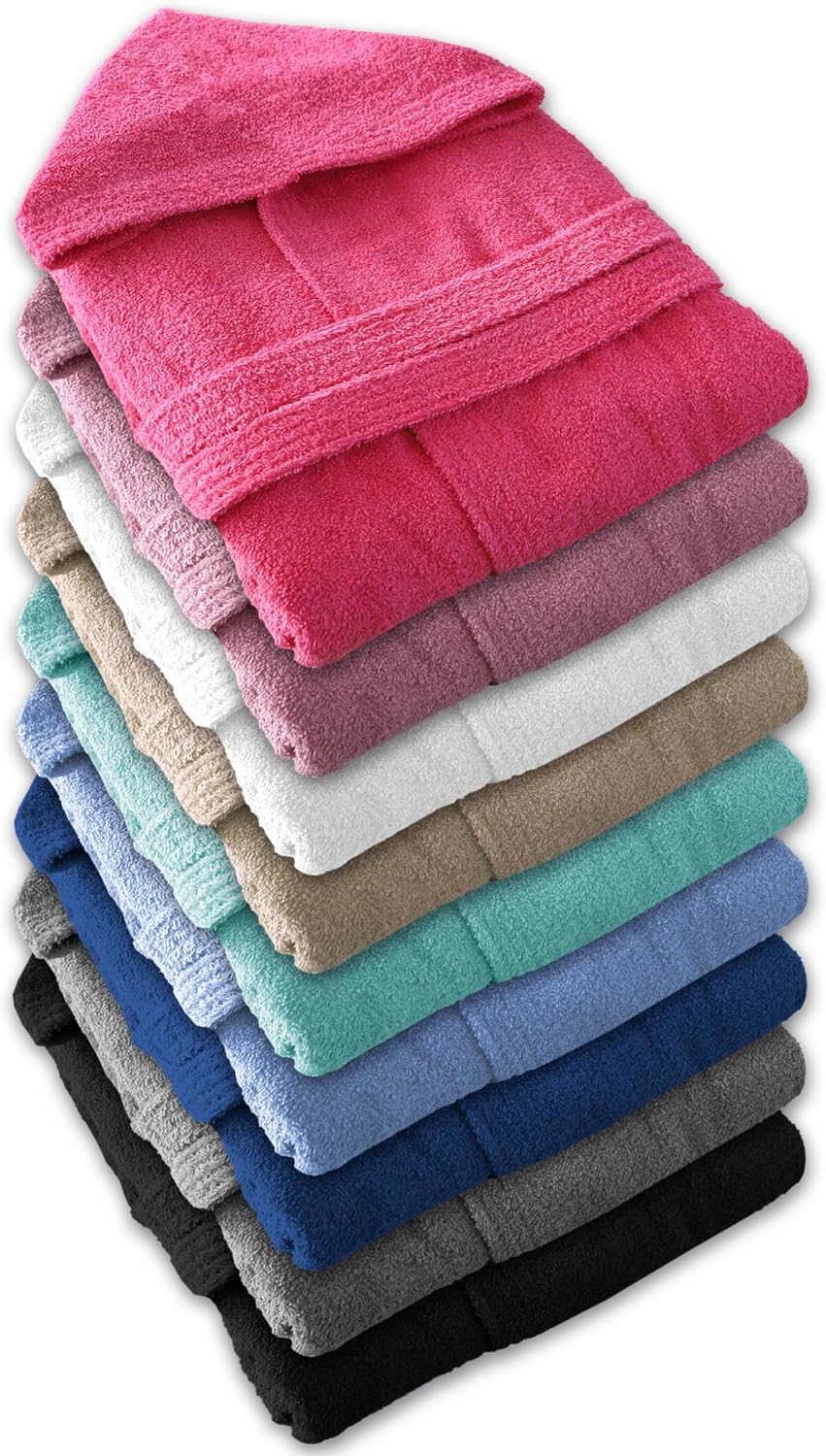 Detalle 2 de LEBENGOOD Peignoir de bain à capuche 100% coton éponge 400 g/m² – available tailles et couleurs
