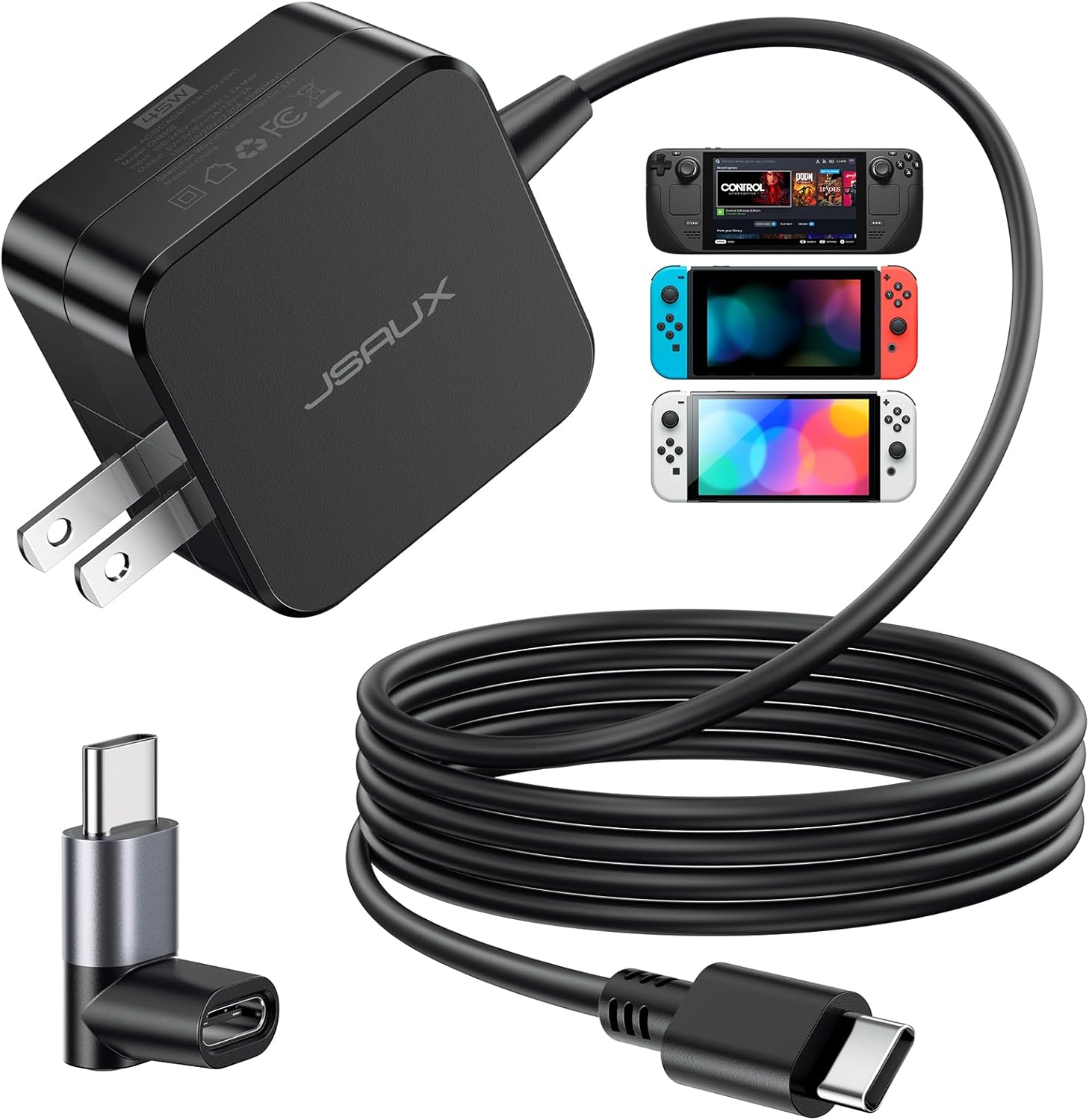 Detalle de JSAUX 45W USB‑C Charger for Steam Deck