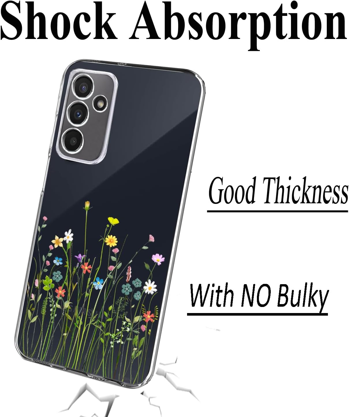 Detalle 2 de Unov Galaxy A35 5G Case Clear Floral Bouquet