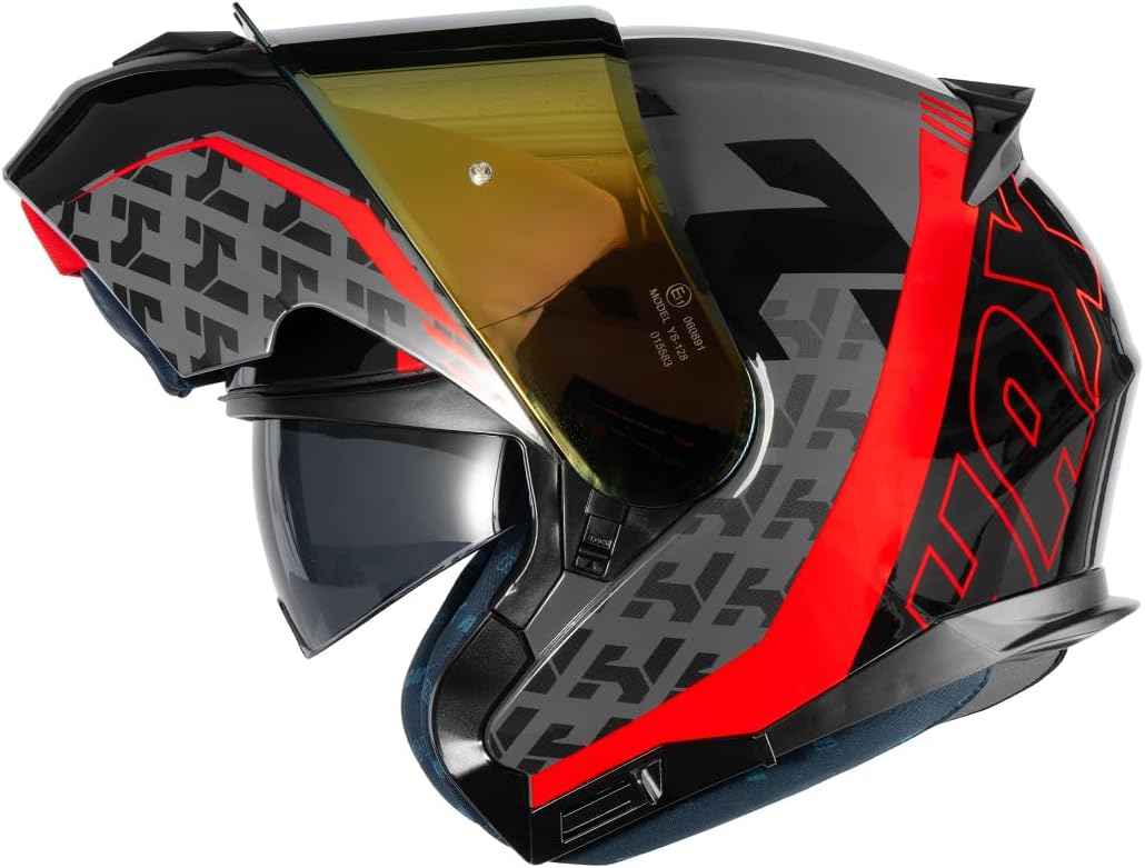 Thumbnail 6 de HAX Amatista Modular Flip-Up Dual Visor Motorcycle Helmet (Matte Black, XXL) — DOT/ECE Approved