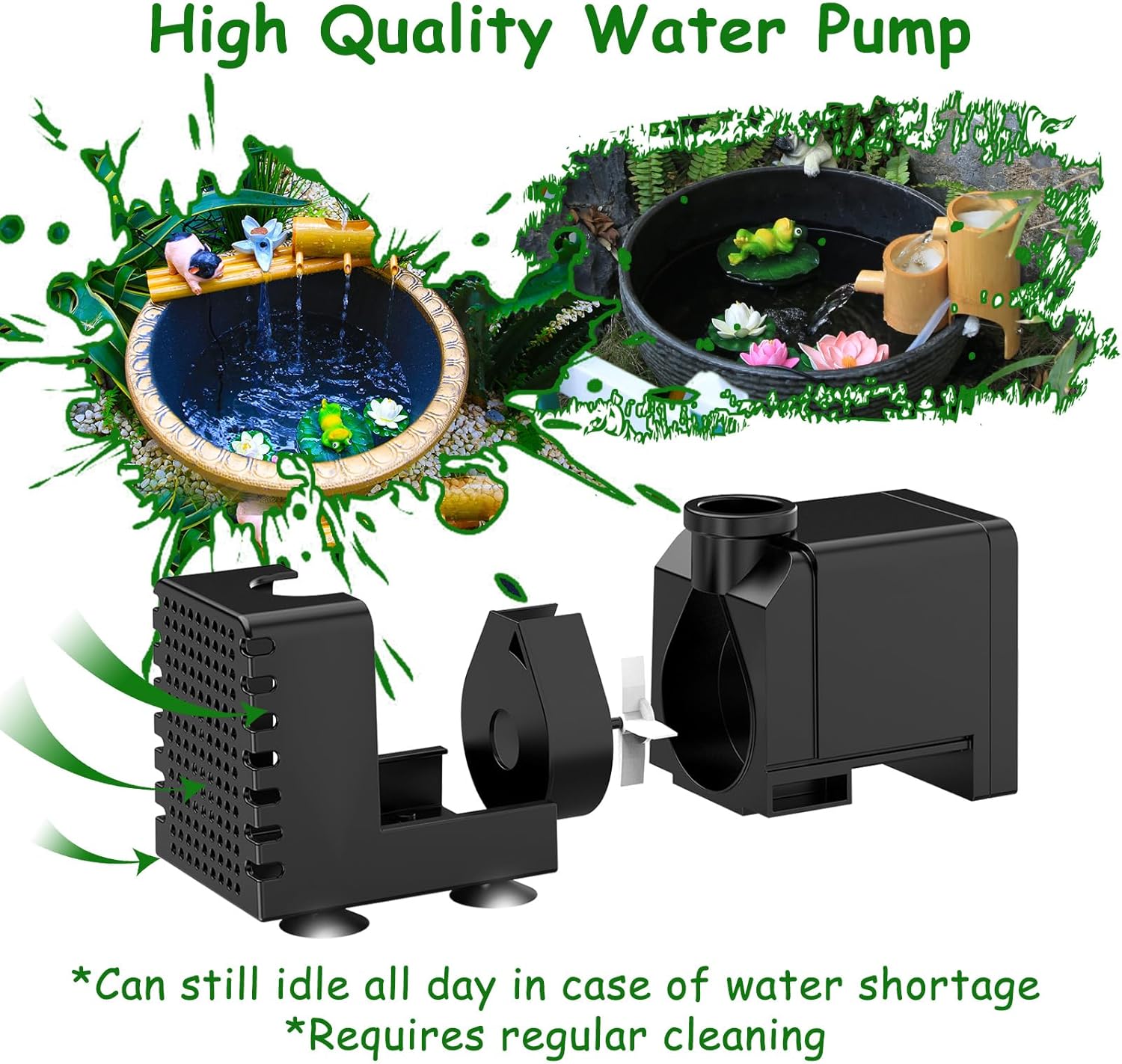 Thumbnail 6 de AMZtime 20W Solar Water Fountain: DIY Solar Pump Kit with 6 Spray Styles for Garden, Birdbath and Pool