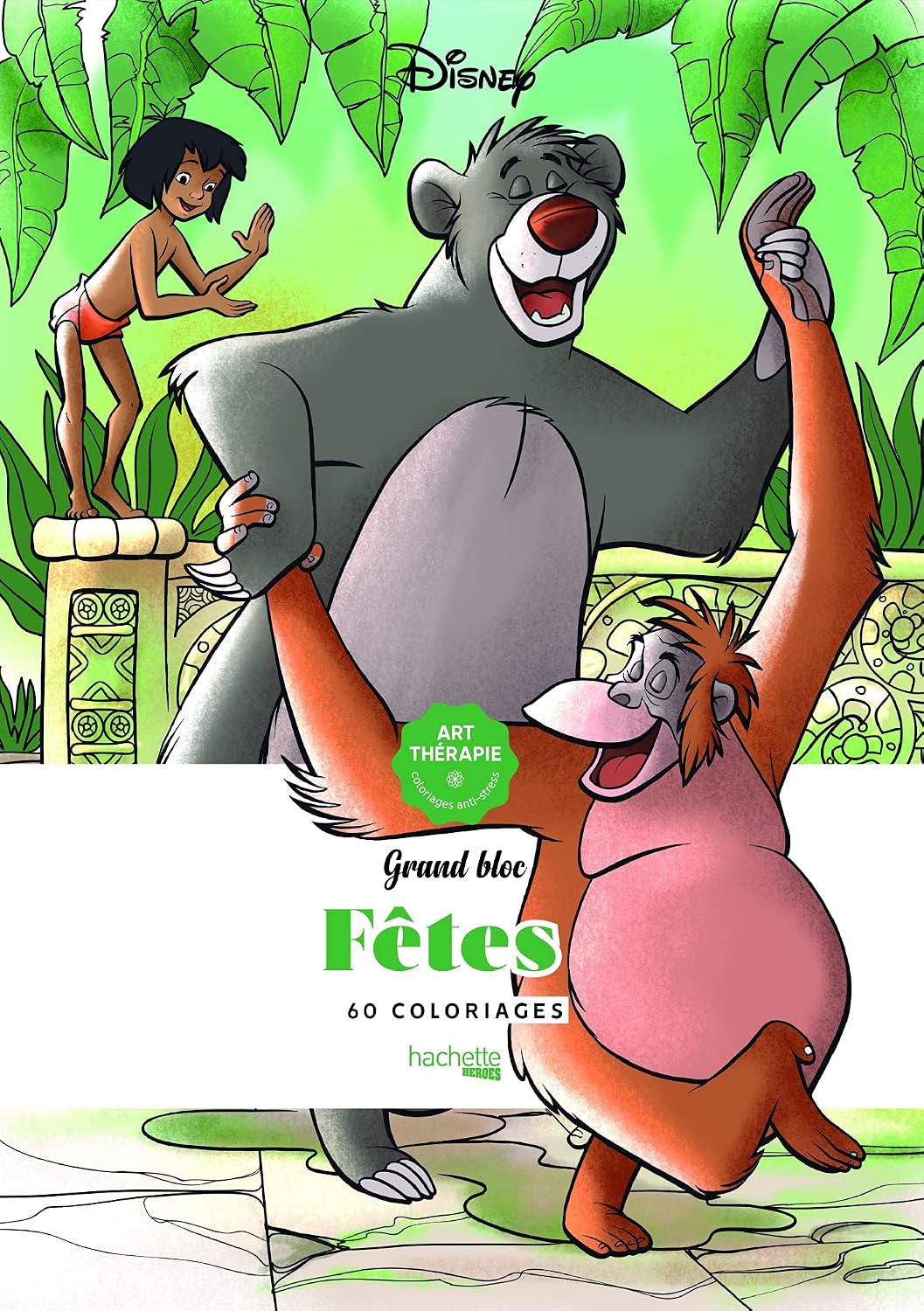 Detalle de Hachette Heroes Grand bloc Disney Fêtes – blok do kolorowania, 60 kolorowanek