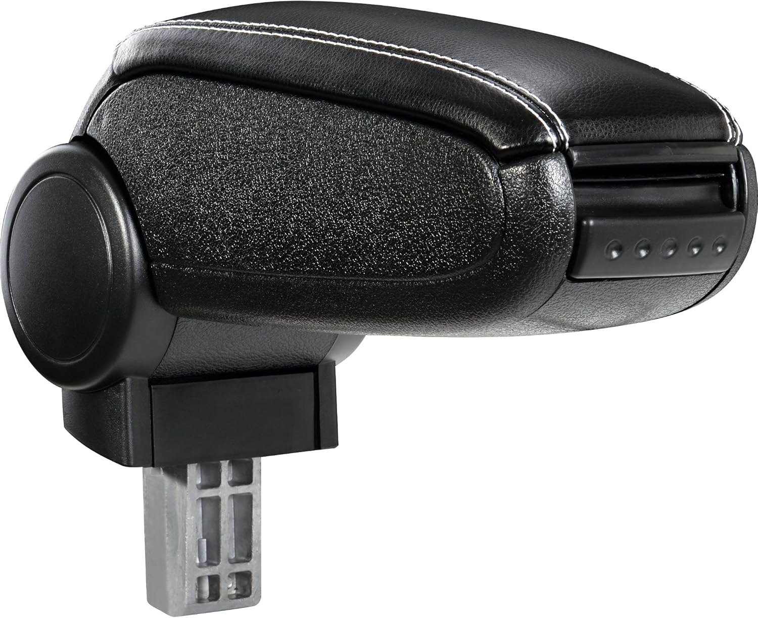 Thumbnail 2 de Bracciolo centrale con vano portaoggetti imbottito in similpelle nero con cucitura bianca