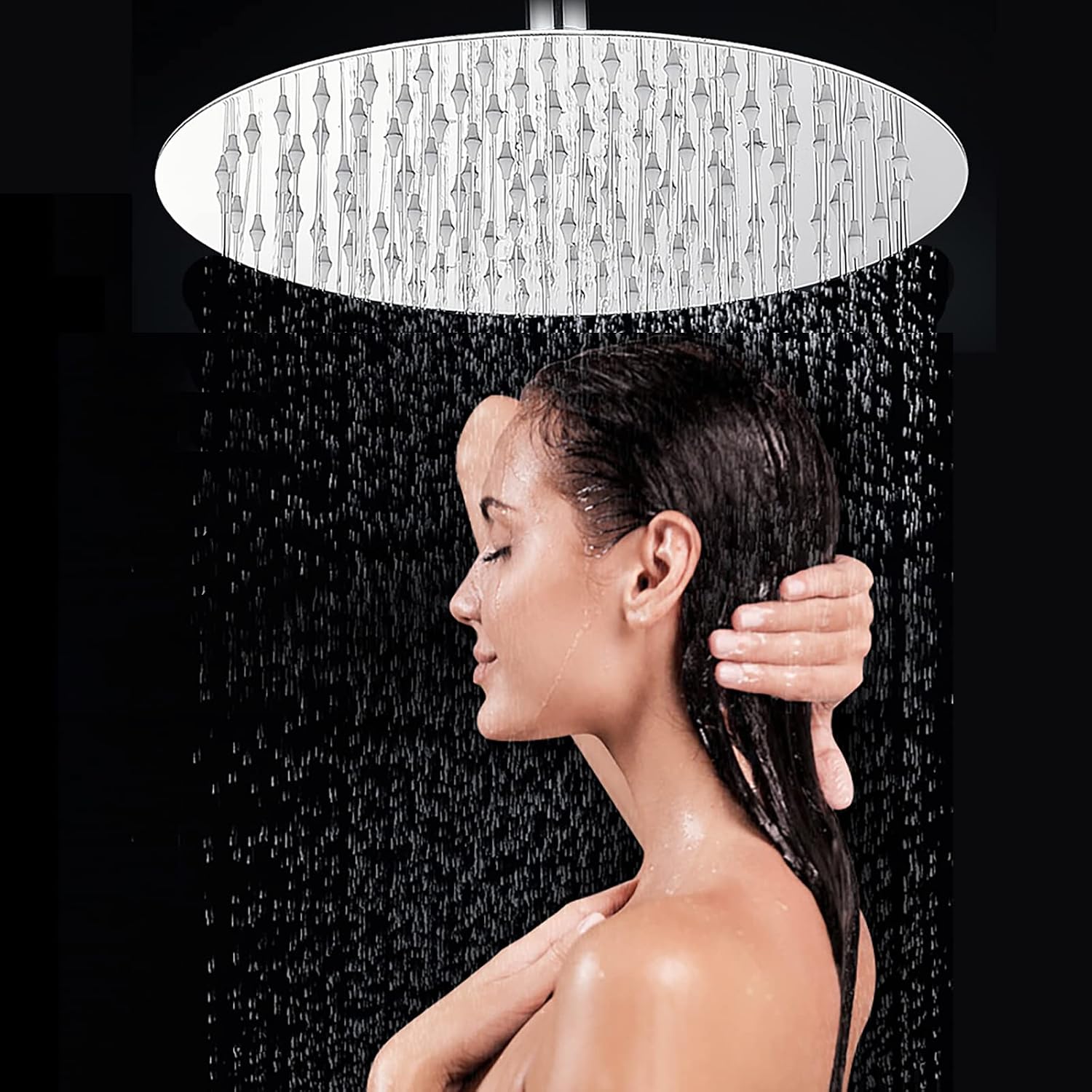 Thumbnail 6 de WOOPHEN 12 inch 304 stainless steel rainfall shower head with swivel angle and anti-clog silicone nozzles
