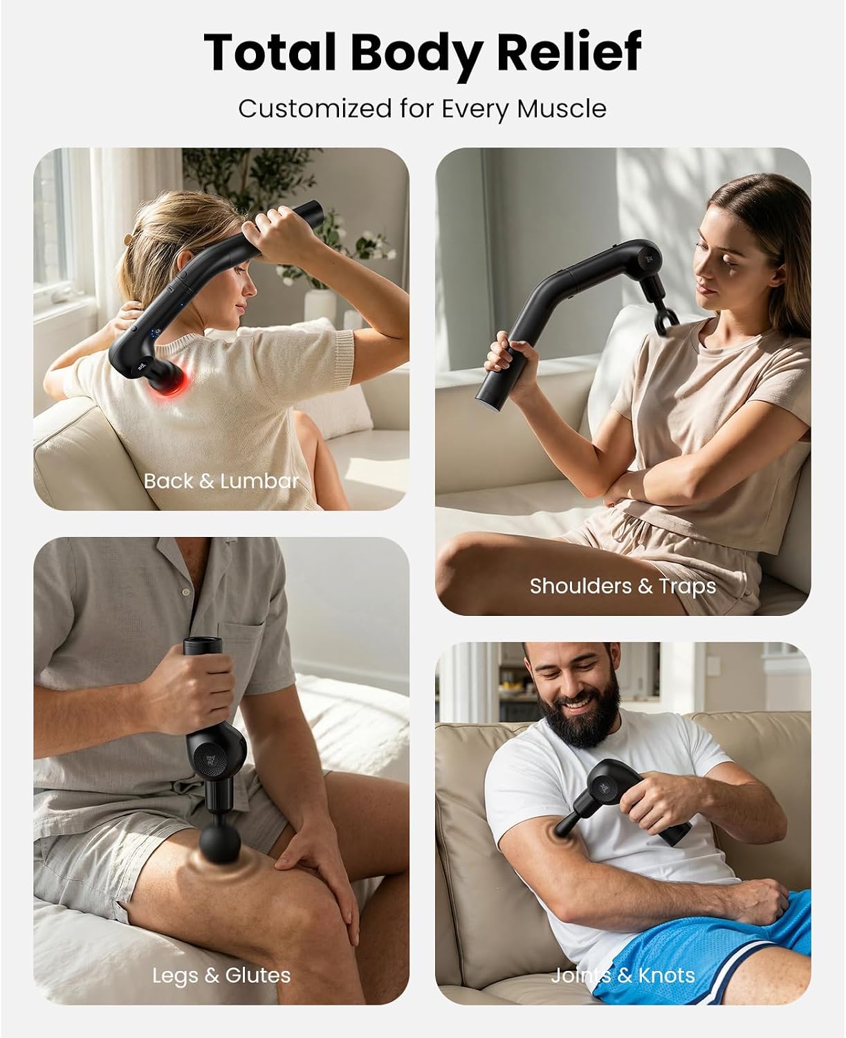 Thumbnail 6 de BOB AND BRAD L7 Ultra Massage Gun with Heat & Red Light – 2-in-1 Back Extension Handle