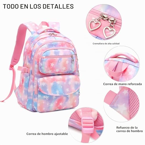 Thumbnail 2 de SIVENKE Juego de Mochila Escolar con Bolsa de Almuerzo y Estuche (3 piezas) – Estrella