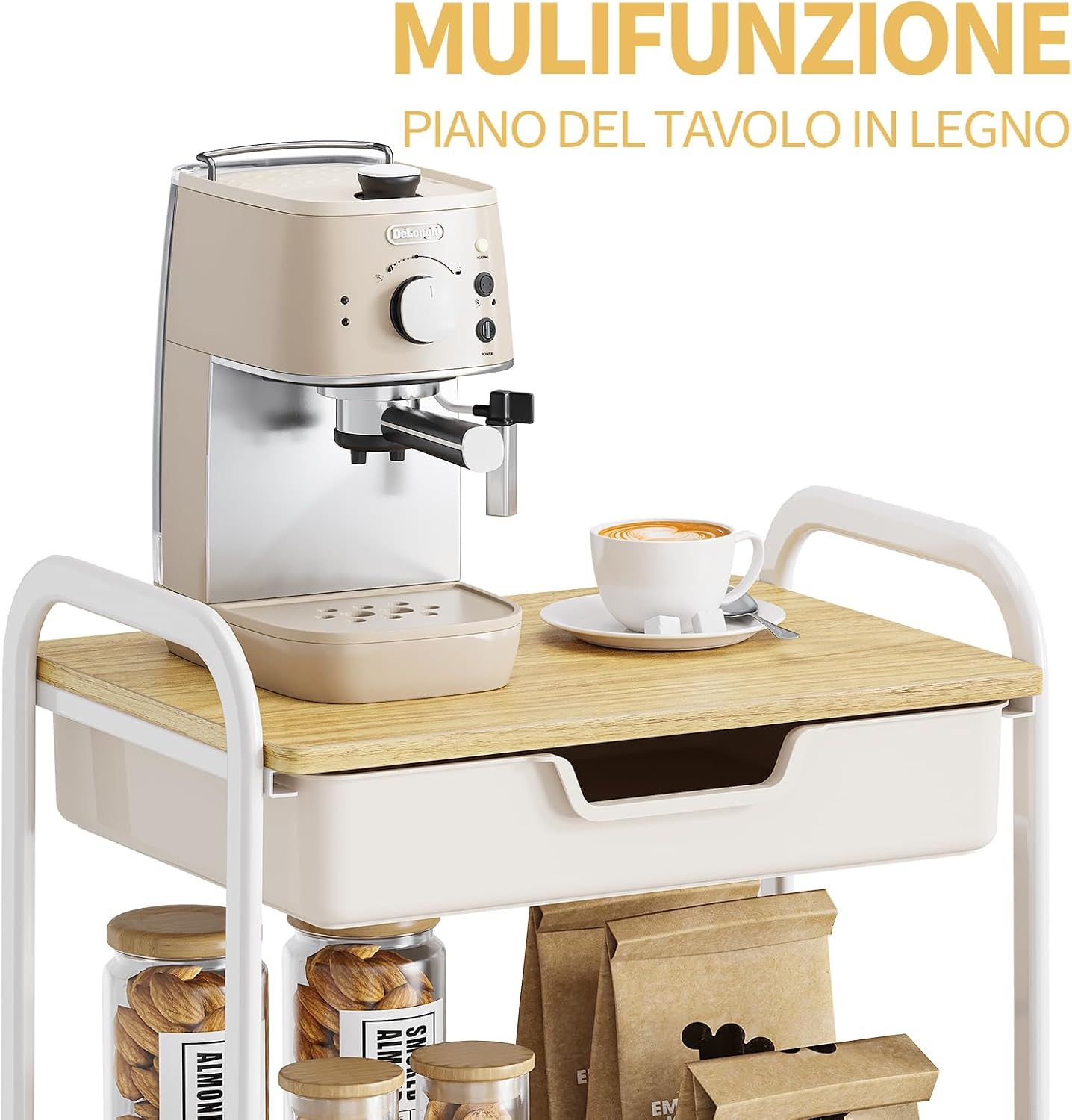 Thumbnail 4 de KINGRACK Carrello a 3 ripiani con cassetti beige