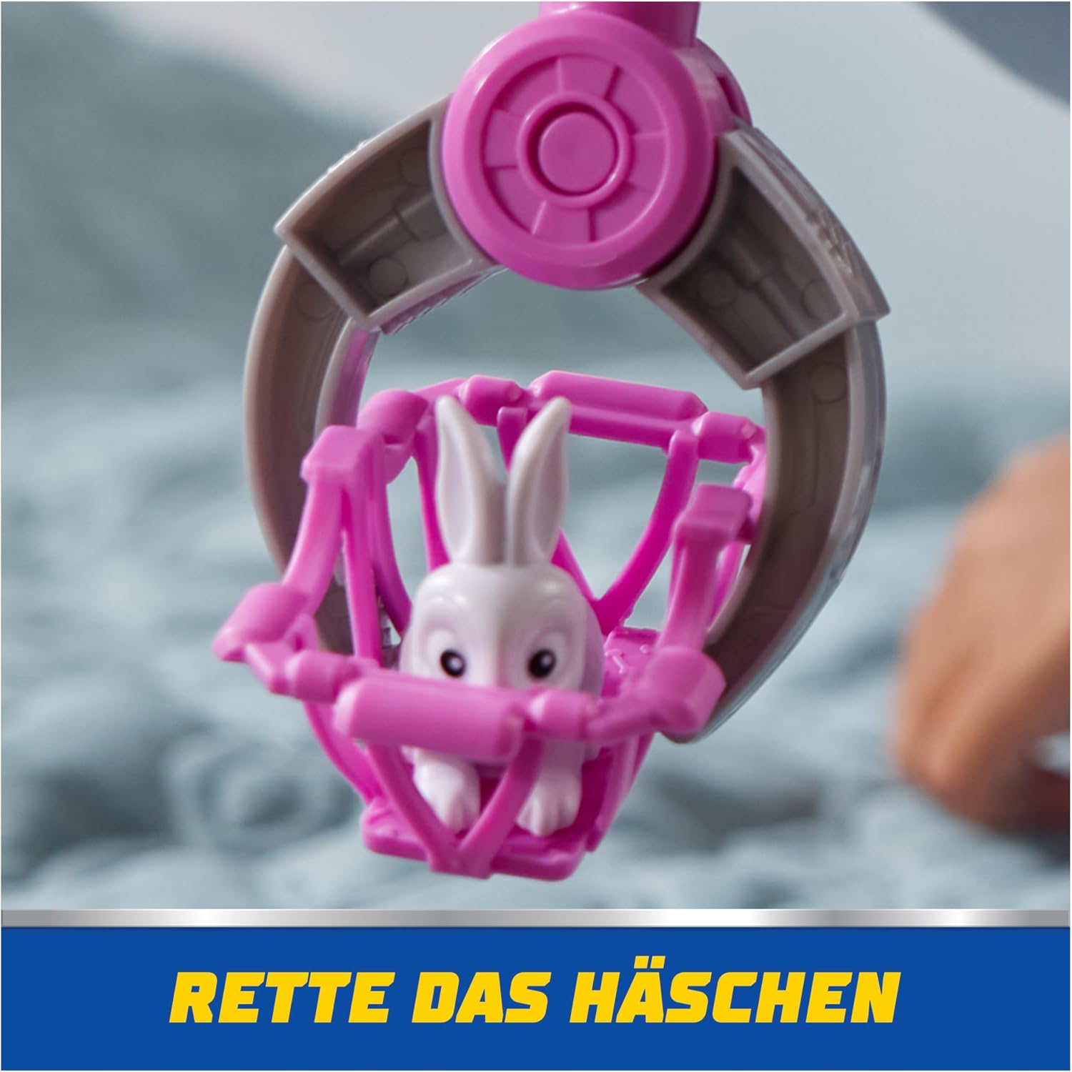 Detalle de PAW Patrol Air Rescue Skyes Rettungsflugzeug – Basisfahrzeug mit einziehbarer Klaue, Rettungskorb, Skye- und Hasenfigur