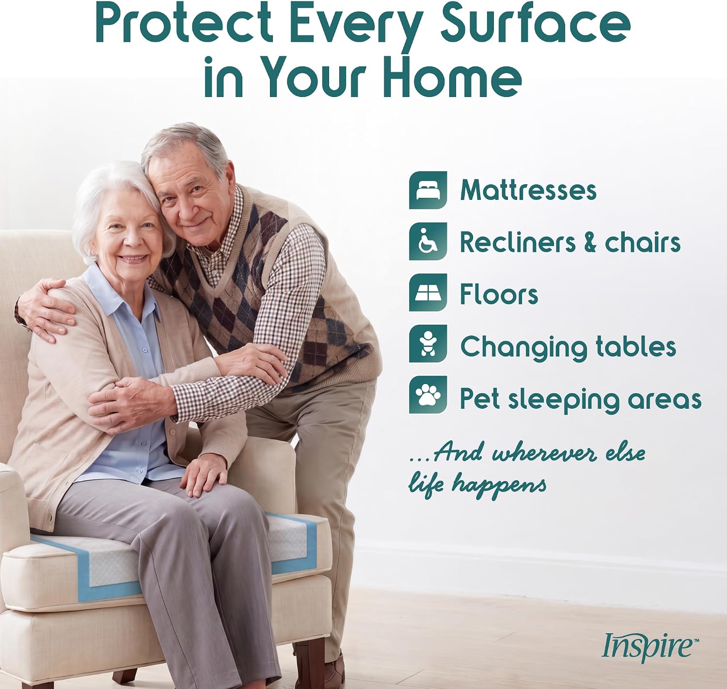 Thumbnail 6 de Inspire INSDU3036-V50 Disposable Underpads, 30" x 36", 50 Count