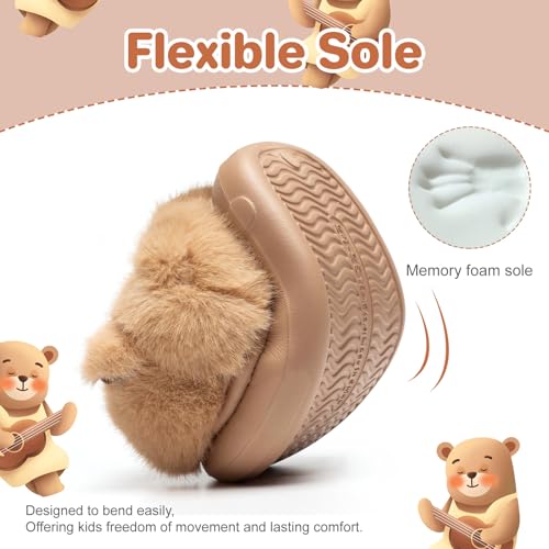 Detalle 2 de DRECAGE Chaussons enfant Capybara kaki, taille 31 EU, en peluche antidérapante