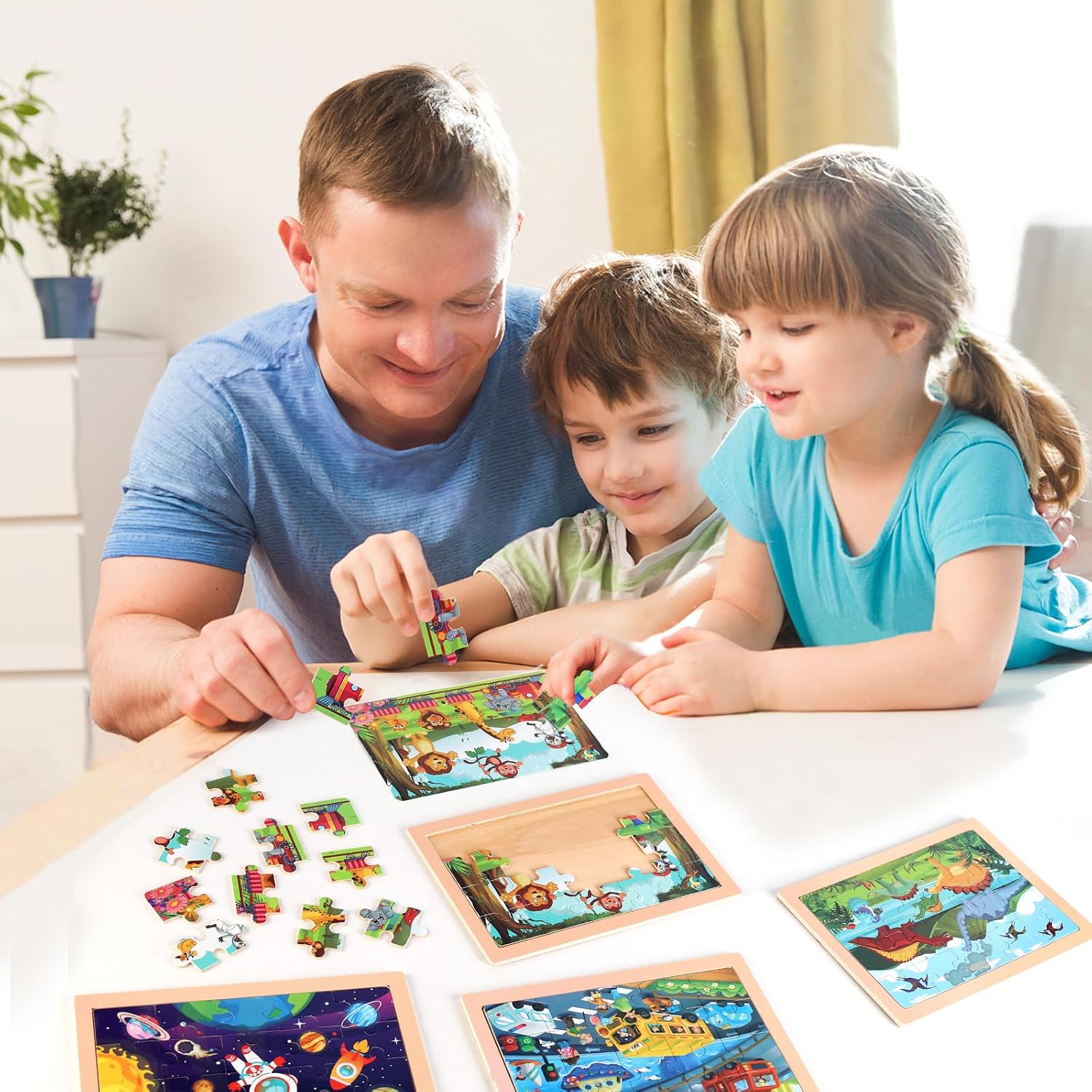 Thumbnail 5 de Wooden Educational Jigsaw Puzzles 4-Pack 🧩