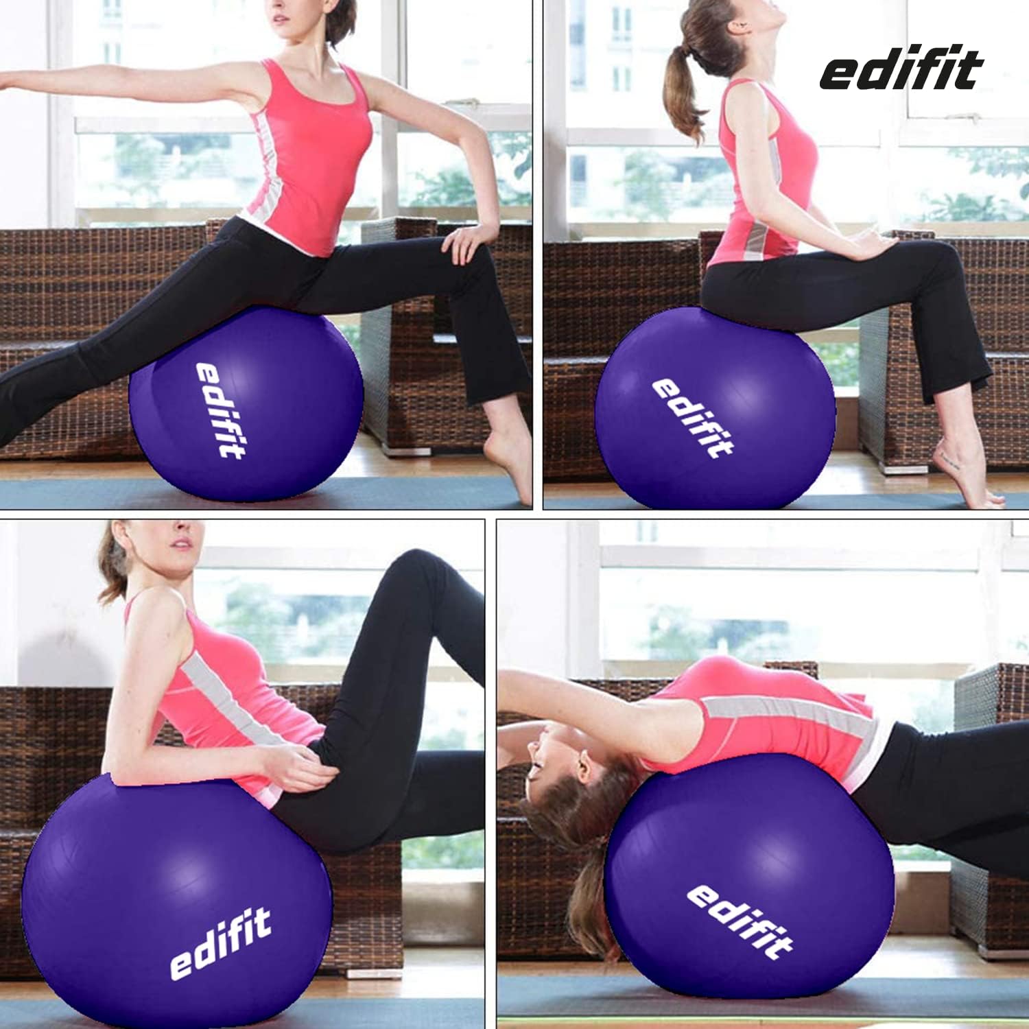 Detalle 2 de EDIFIT Pelota de Pilates 55 cm ✳