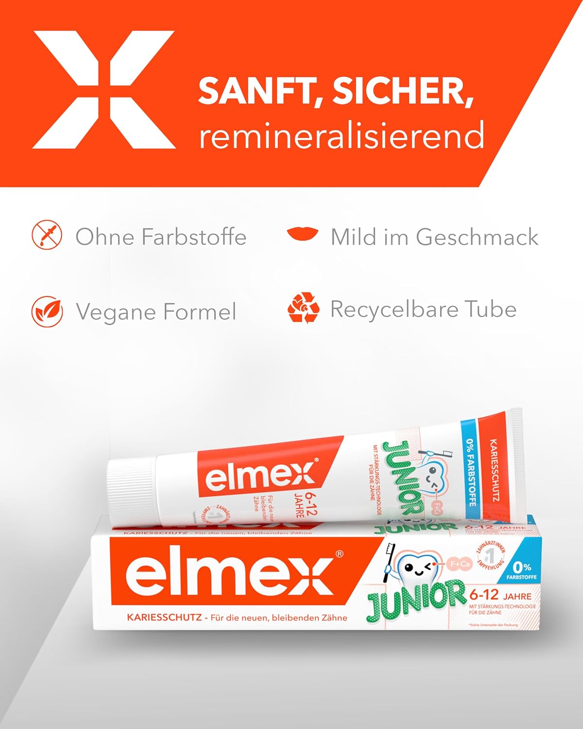 Thumbnail 6 de elmex JUNIOR Zahnpasta 6-12 Jahre – Schutz für bleibende Zähne