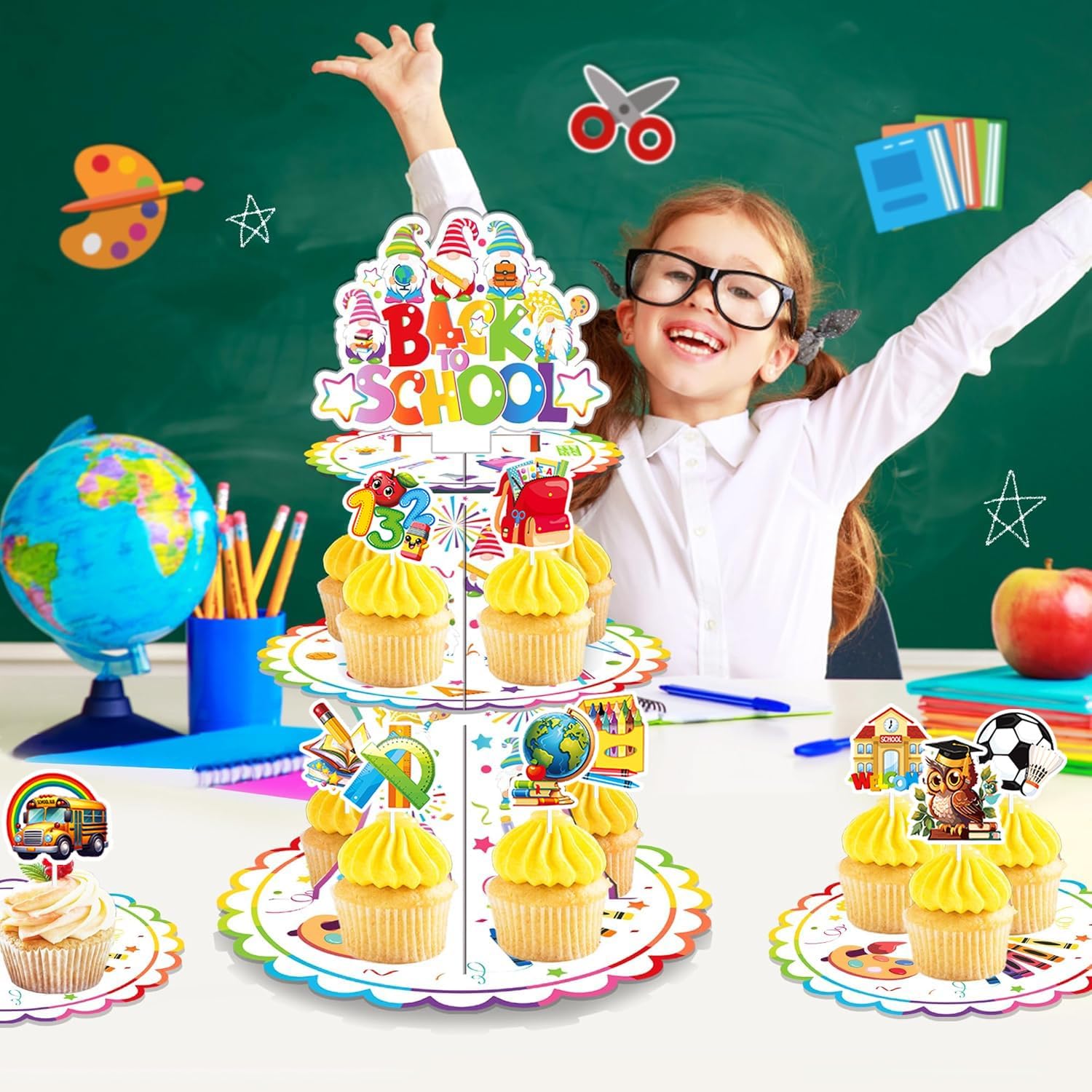 Thumbnail 6 de Back to School Cupcake Toppers Decorations – VARACL 32PCS