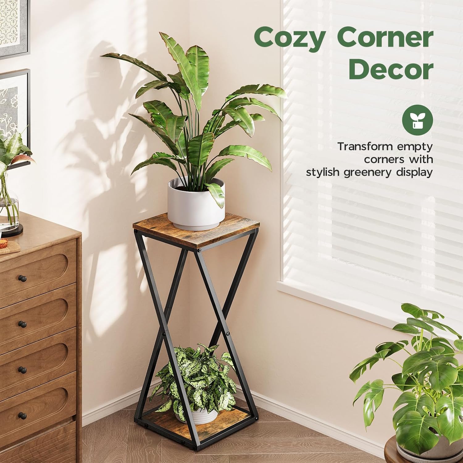 Detalle de Corner plant stand 2 tier, small