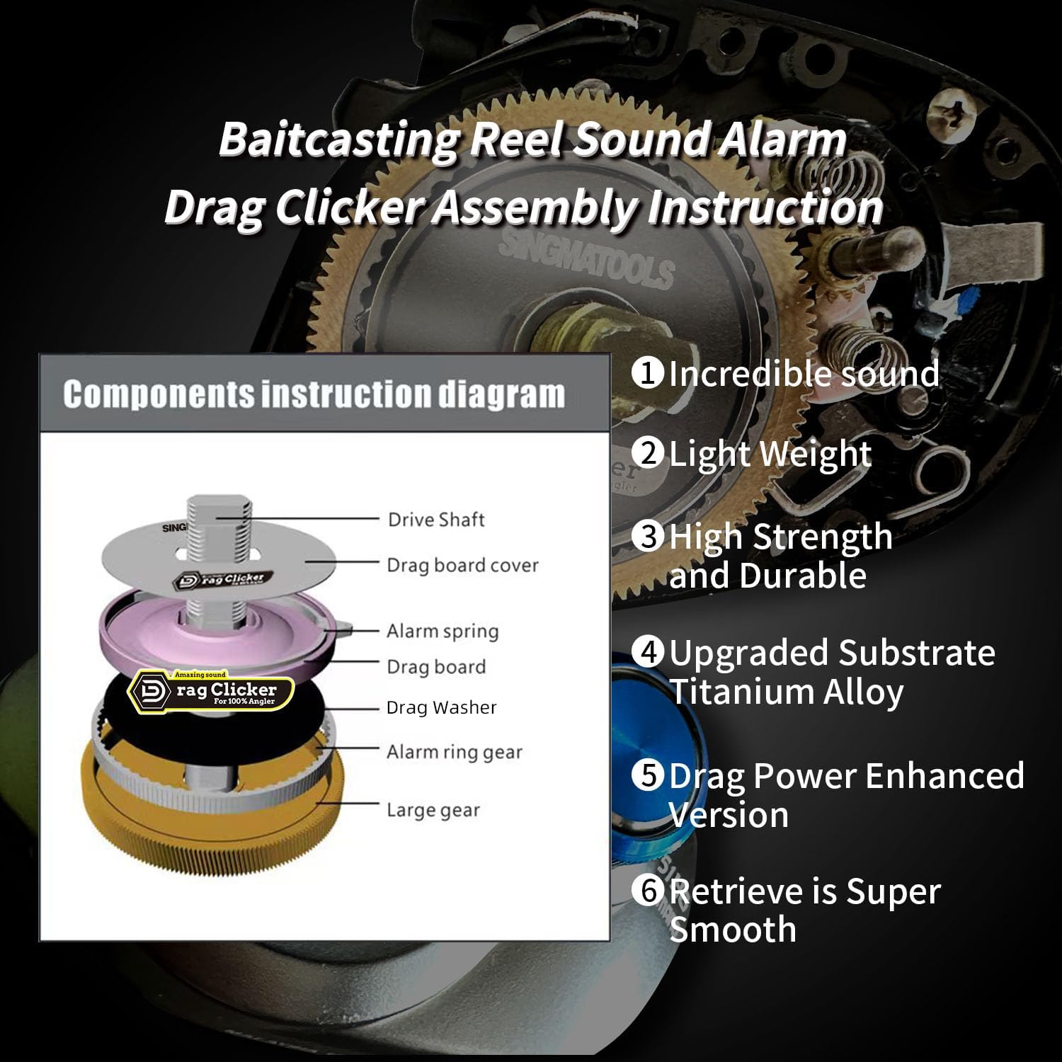 Detalle de Abu Garcia-Compatible Baitcasting Reel Drag Clicker
