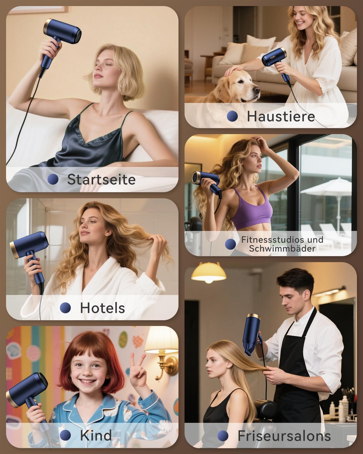 Thumbnail 6 de Föhn Ionen Haartrockner 1800W mit Diffusor – kompakt, leicht und ideal für Reisen