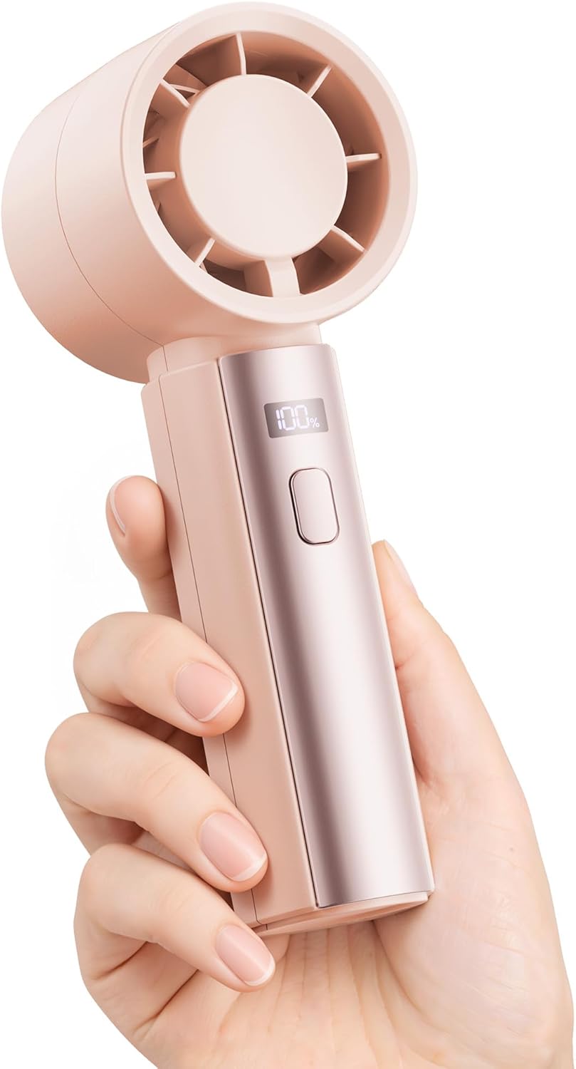 Imagen de Gaiatop Powerful Handheld Fan Rechargeable with 100-Level Turbo Speed – 4000mAh, Black en OfertitasTOP