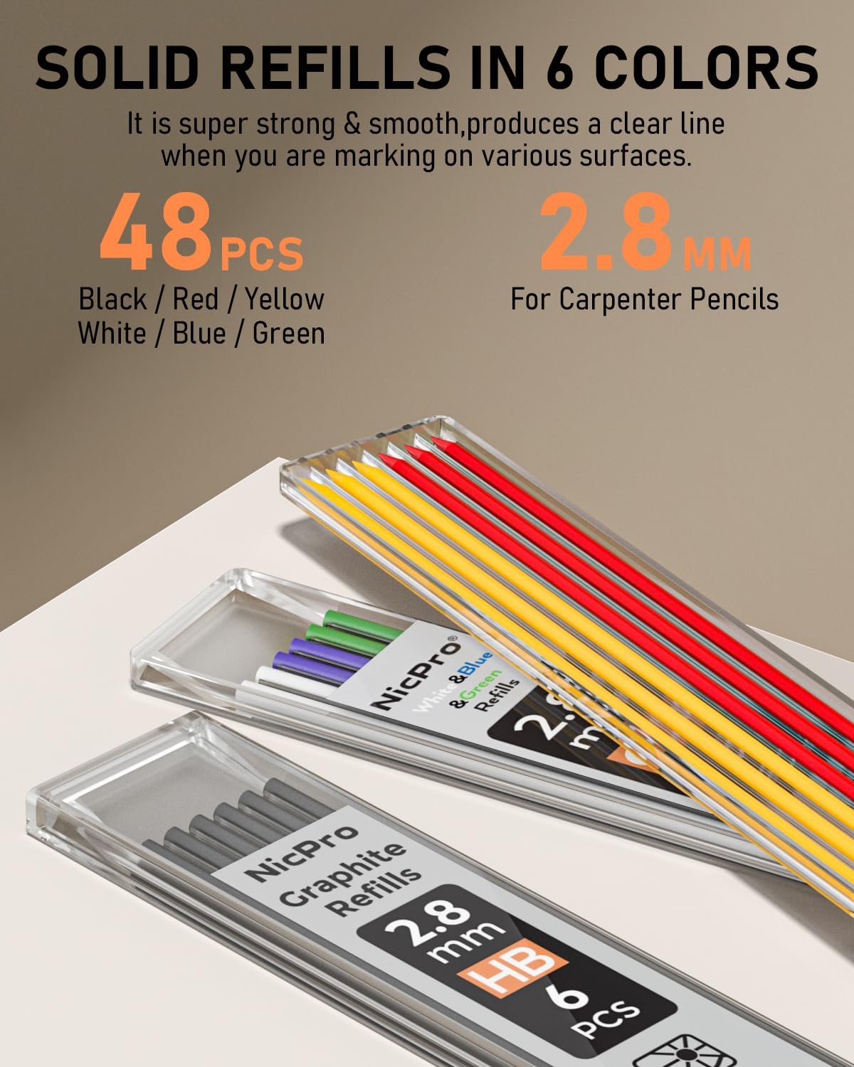 Thumbnail 3 de Nicpro 3‑in‑1 Carpenter Pencil Set with 54 Refills