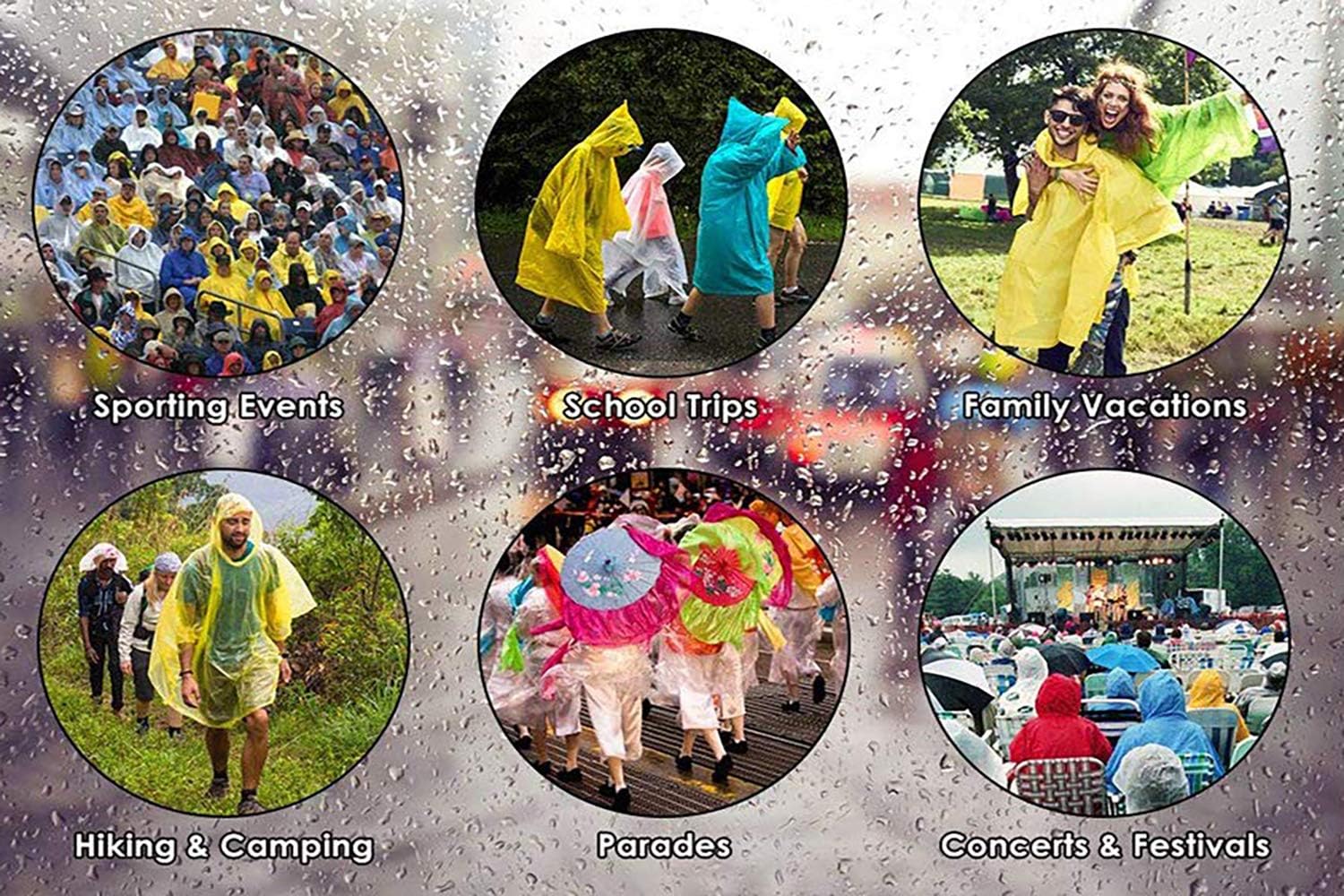 Thumbnail 5 de Cosowe 2-Pack Adults Rain Poncho with Hood — Reusable EVA Rainwear, Lightweight & Packable