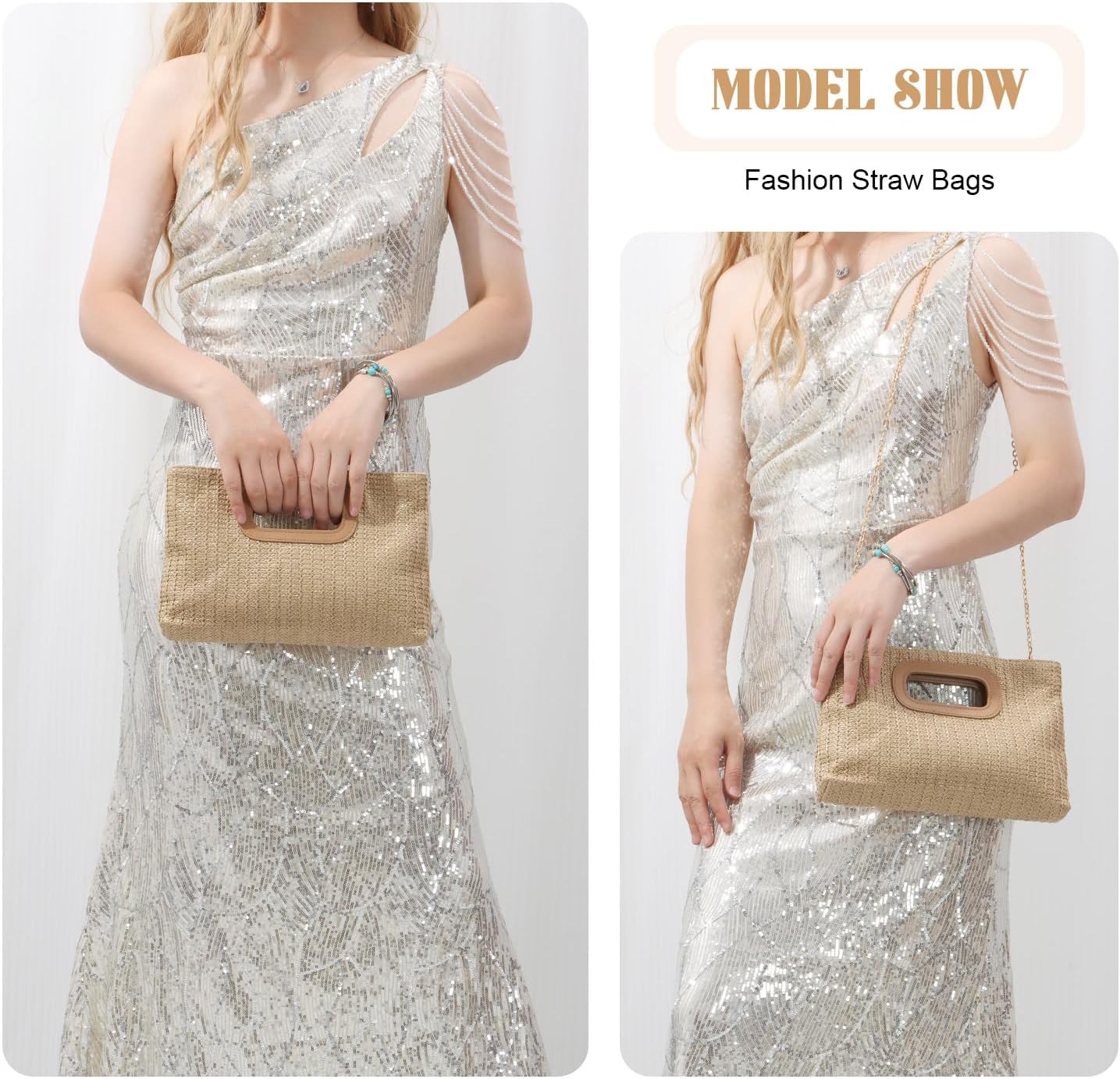 Detalle 2 de Freiesoldaten Straw Evening Clutch Bag