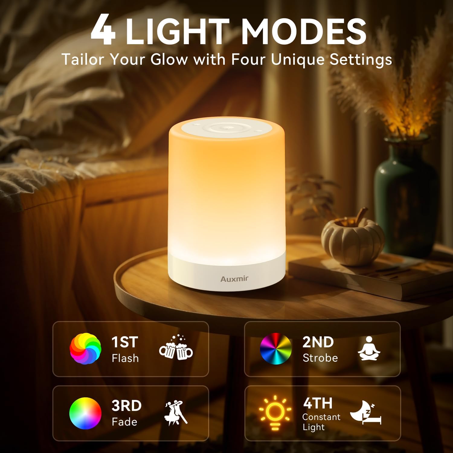 Detalle de Auxmir Lampada da comodino LED Touch