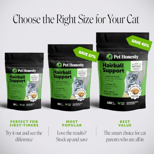 Detalle de Pet Honesty Cat Hairball Remedy Treats: Dual Texture Crunchy Creamy Hairball Relief for Indoor Cats