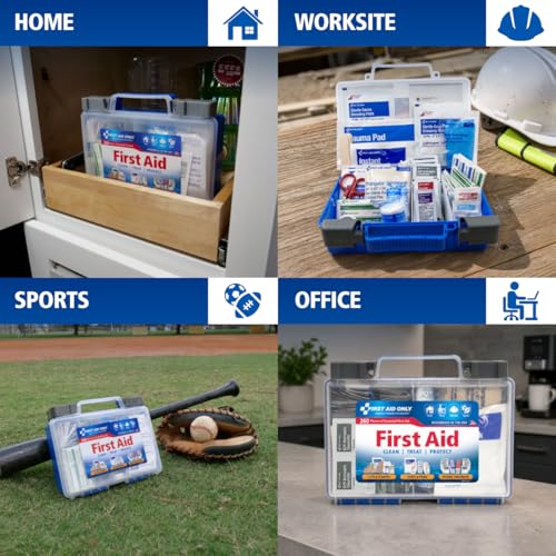 Detalle de First Aid Only 91248 OSHA-Compliant First Aid Kit — All-Purpose 50-Person Emergency Kit (260 Pieces)