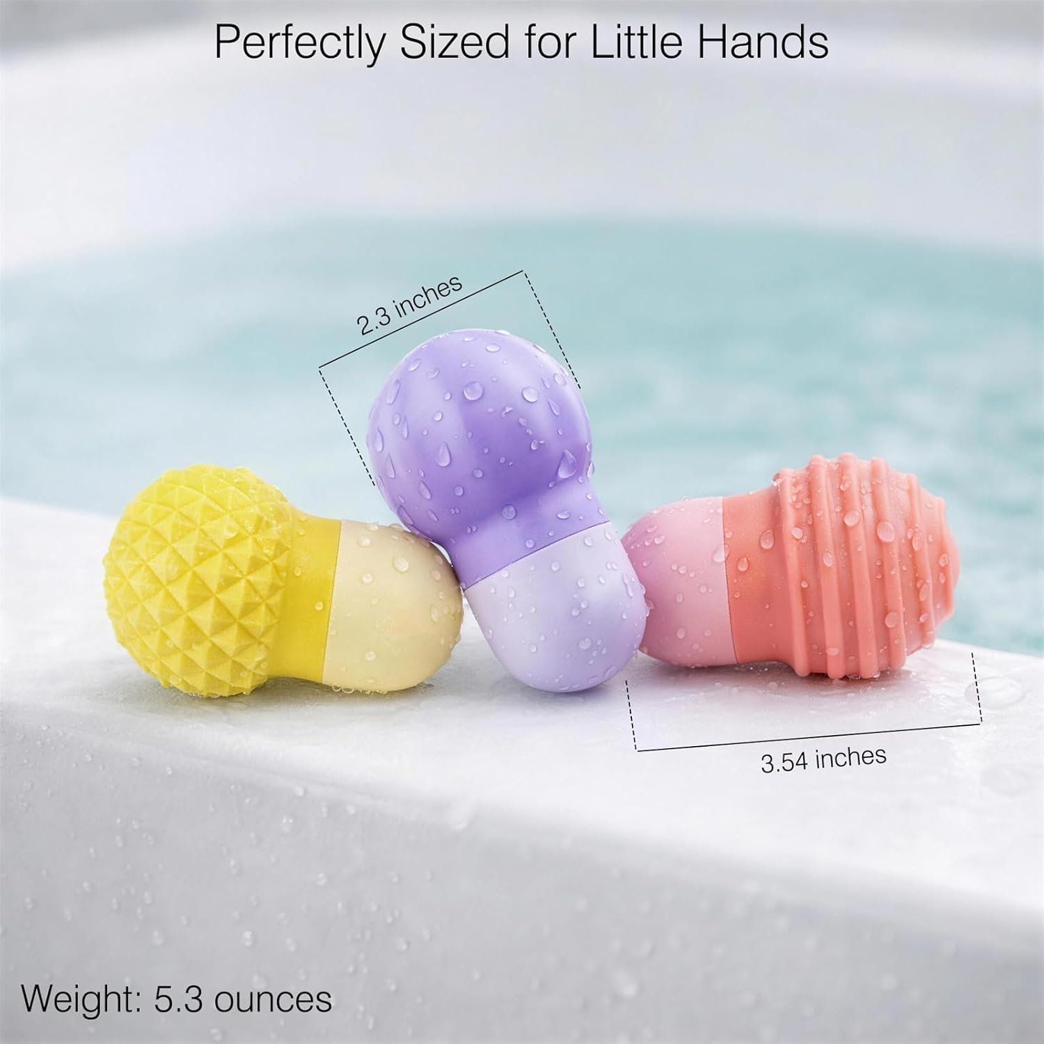 Thumbnail 6 de Sensory Squeezing Water Bath Toys for Toddlers – 3-Piece Silicone Bath Toys with Water Jet Action