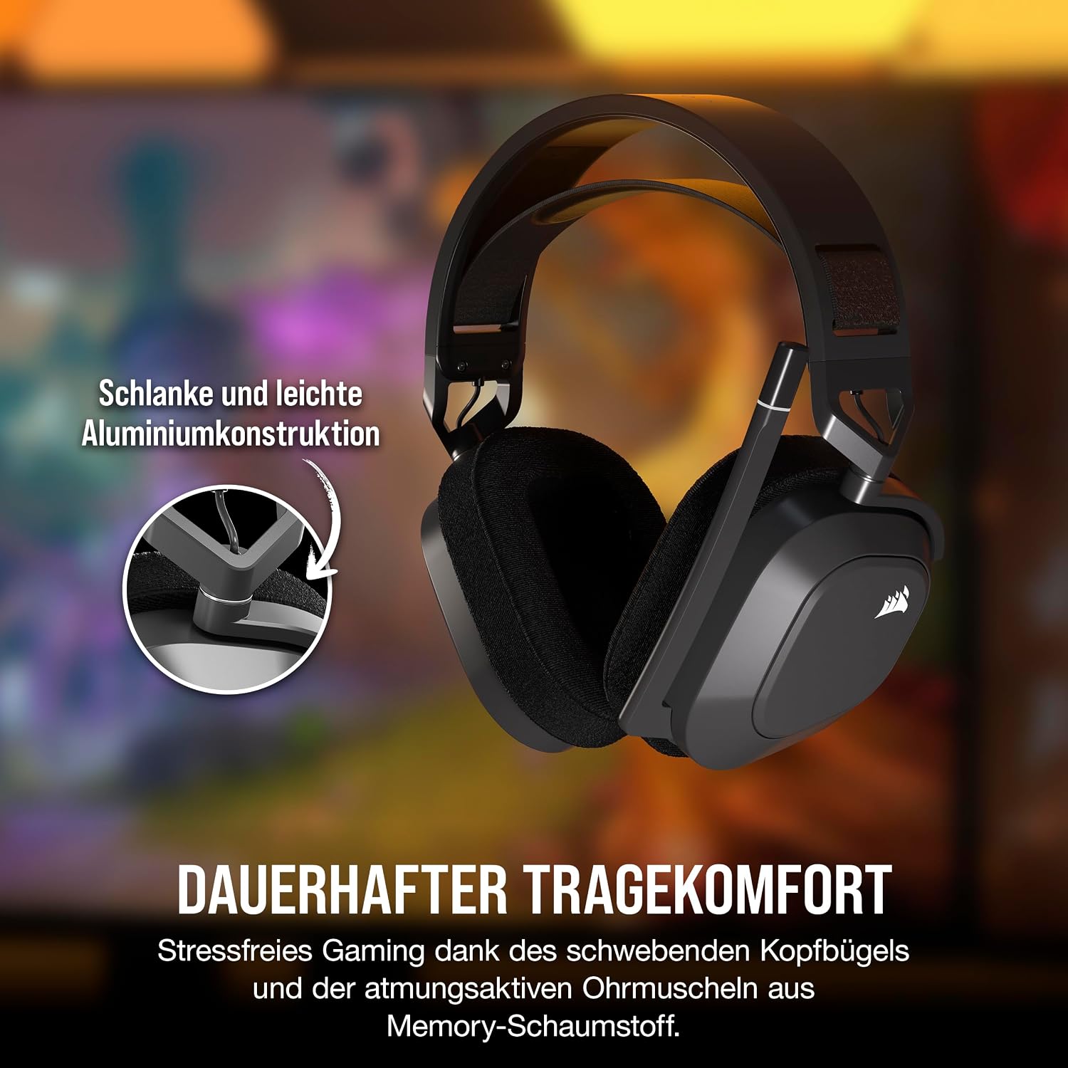 Detalle 2 de CORSAIR HS80 MAX Wireless Gaming-Headset