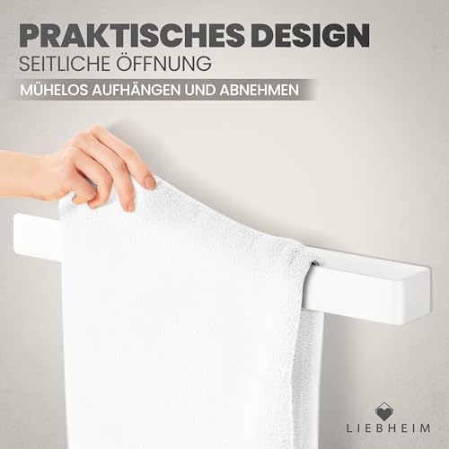 Detalle 2 de LIEBHEIM Handtuchhalter, 40 cm, selbstklebend, schwarz, aus Aluminium