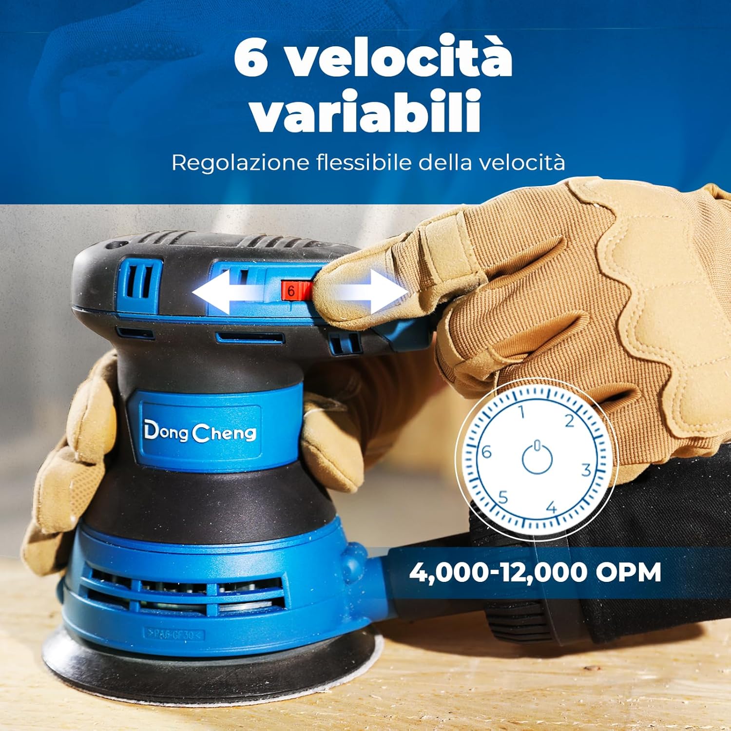 Detalle 2 de Dong Cheng 300W Levigatrice orbitale 125 mm 🛠
