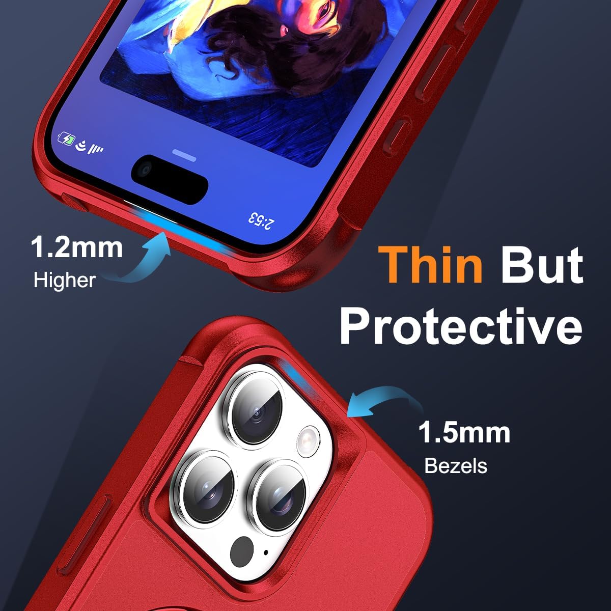 Thumbnail 5 de SKYLMW iPhone 15 Pro Case 6.1" Red