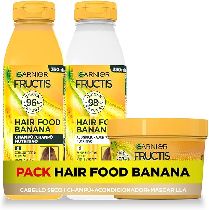 Detalle de Garnier Fructis Hair Food Banana Pack 🍌 - Nutritivo y Vegano