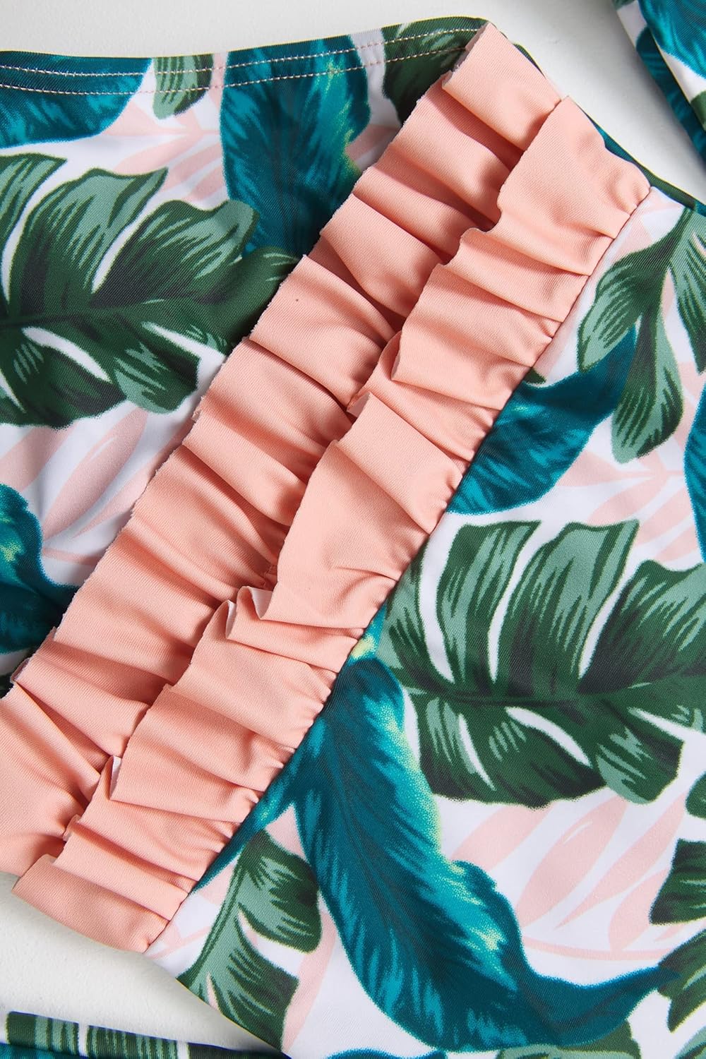 Thumbnail 4 de BONVERANO Kleiner Mädchen Schwimmanzug mit UV-Schutz und Bambusmuster – inkl. Sonnenhut