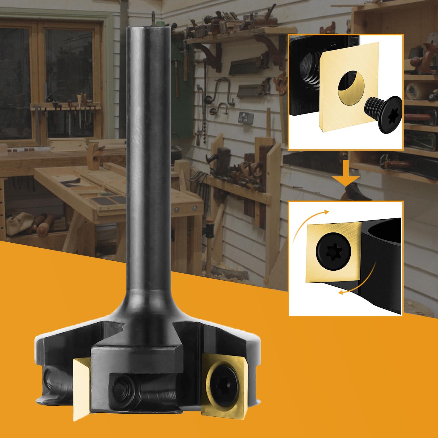 Detalle de SpeTool IP4F-40-D8-G vlakfrees, 40 mm snijdiameter en 8 mm schacht