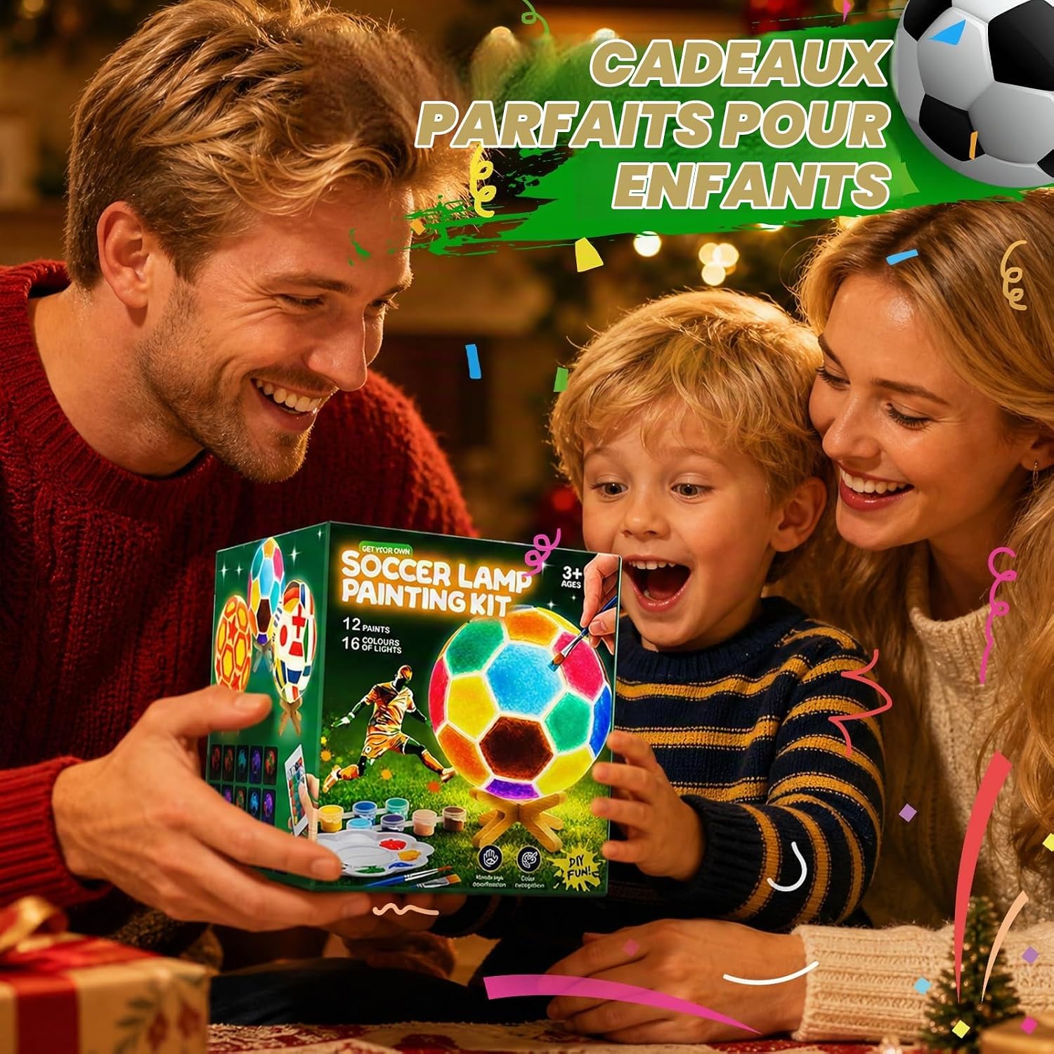 Thumbnail 6 de Toyzey WJ121668BXXMS voetballamp-knutselset met 16 kleuren en 4 lichtmodi
