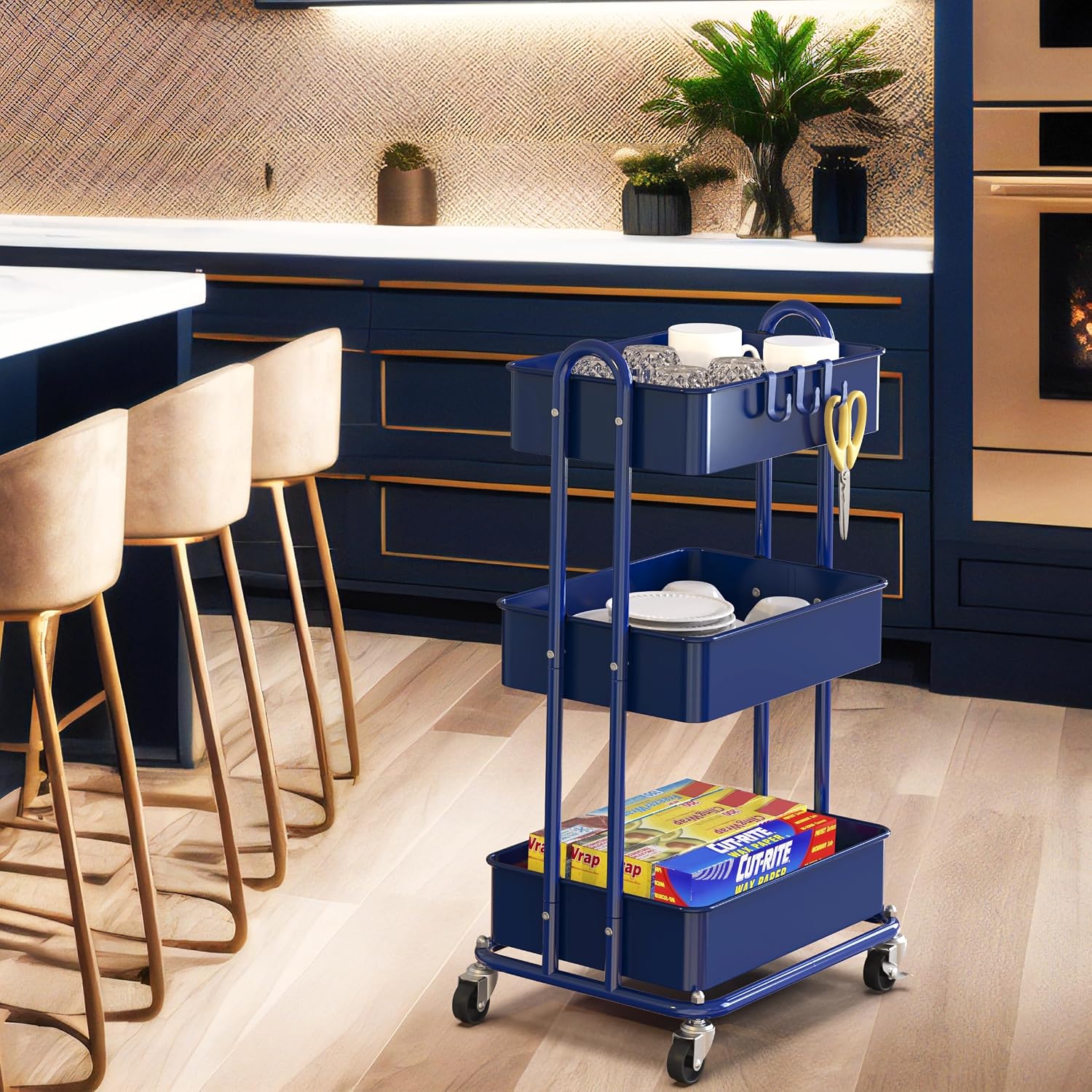 Detalle 2 de Simple Houseware Utility Cart, 3-Tier