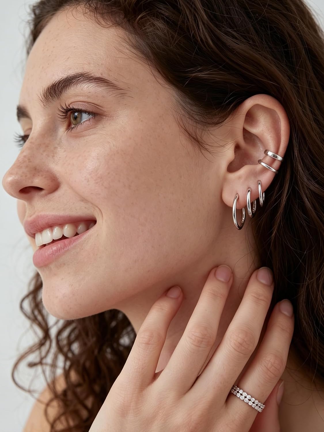 Detalle de ChicSilver Orecchini Donna Cerchio Argento 925 6–20 mm: eleganti, leggeri e versatili