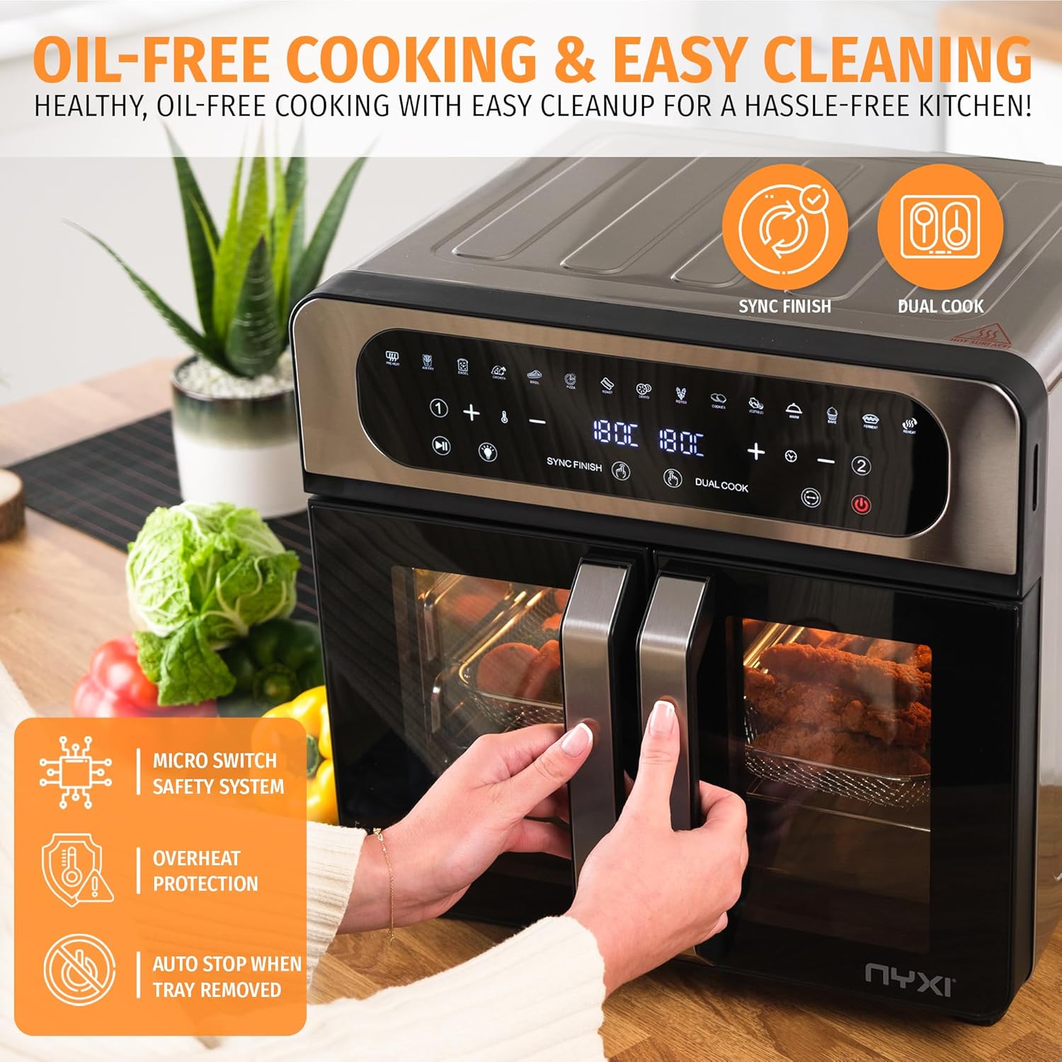 Thumbnail 2 de Nyxi 20L Air Fryer Oven with Dual Glass Doors