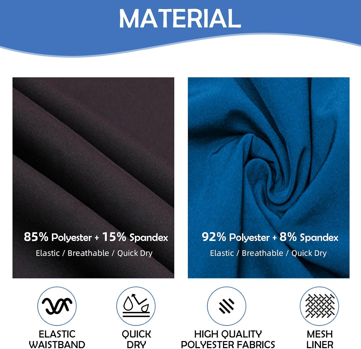 Thumbnail 3 de SEDEX 2-in-1 Mens Swimming Shorts with Zipper Pockets and Quick Dry Liner