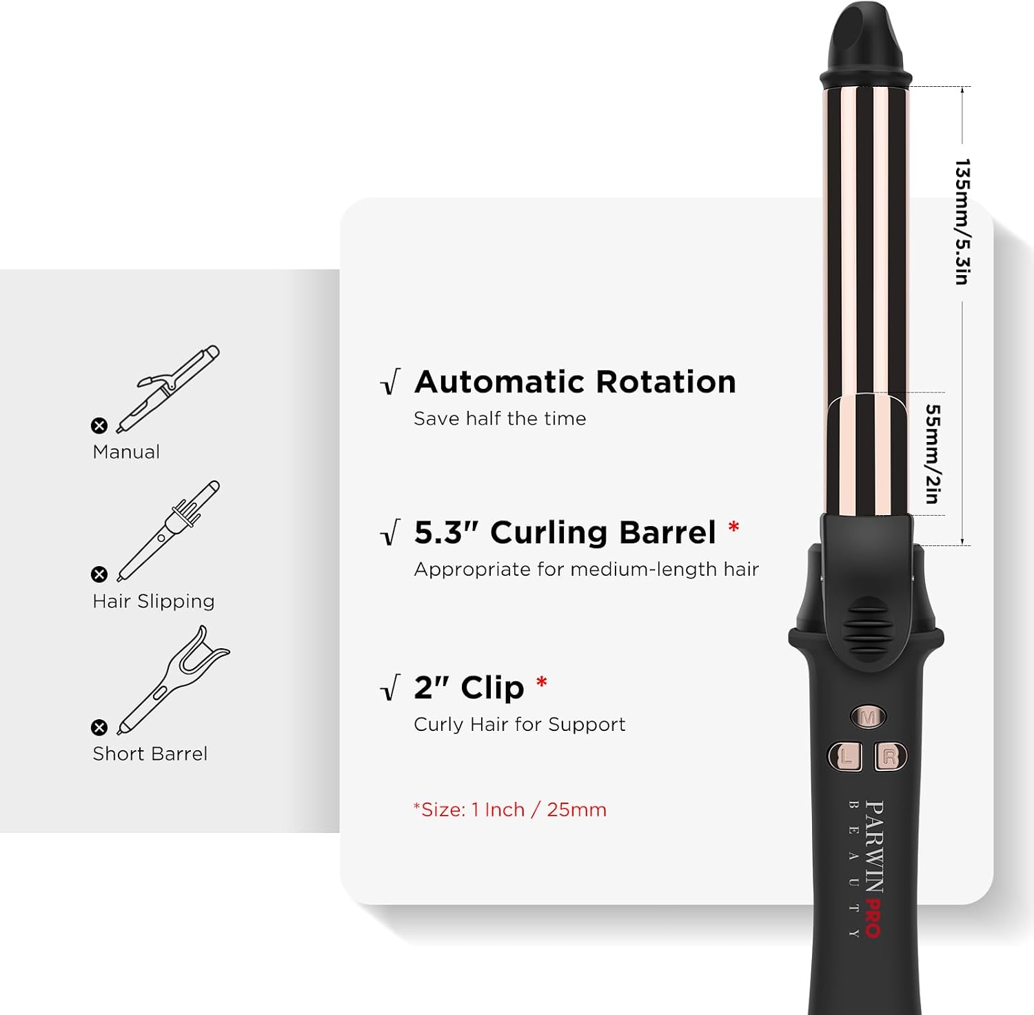 Thumbnail 3 de Rotating Curling Iron, 32mm/1.25 inch Automatic Hair Curler with Nano Titanium Coating