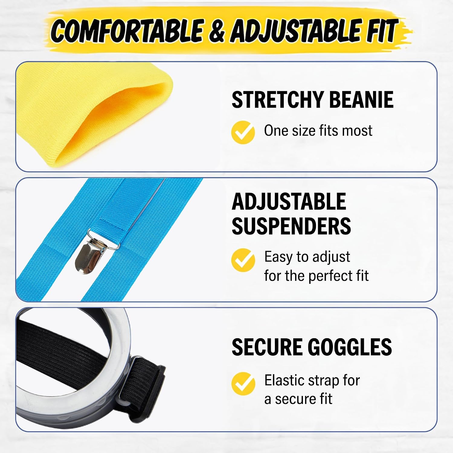 Detalle de Rilcn Cosplay Costume Accessory Set for Adults (5-piece beanie, gloves, goggles & more)