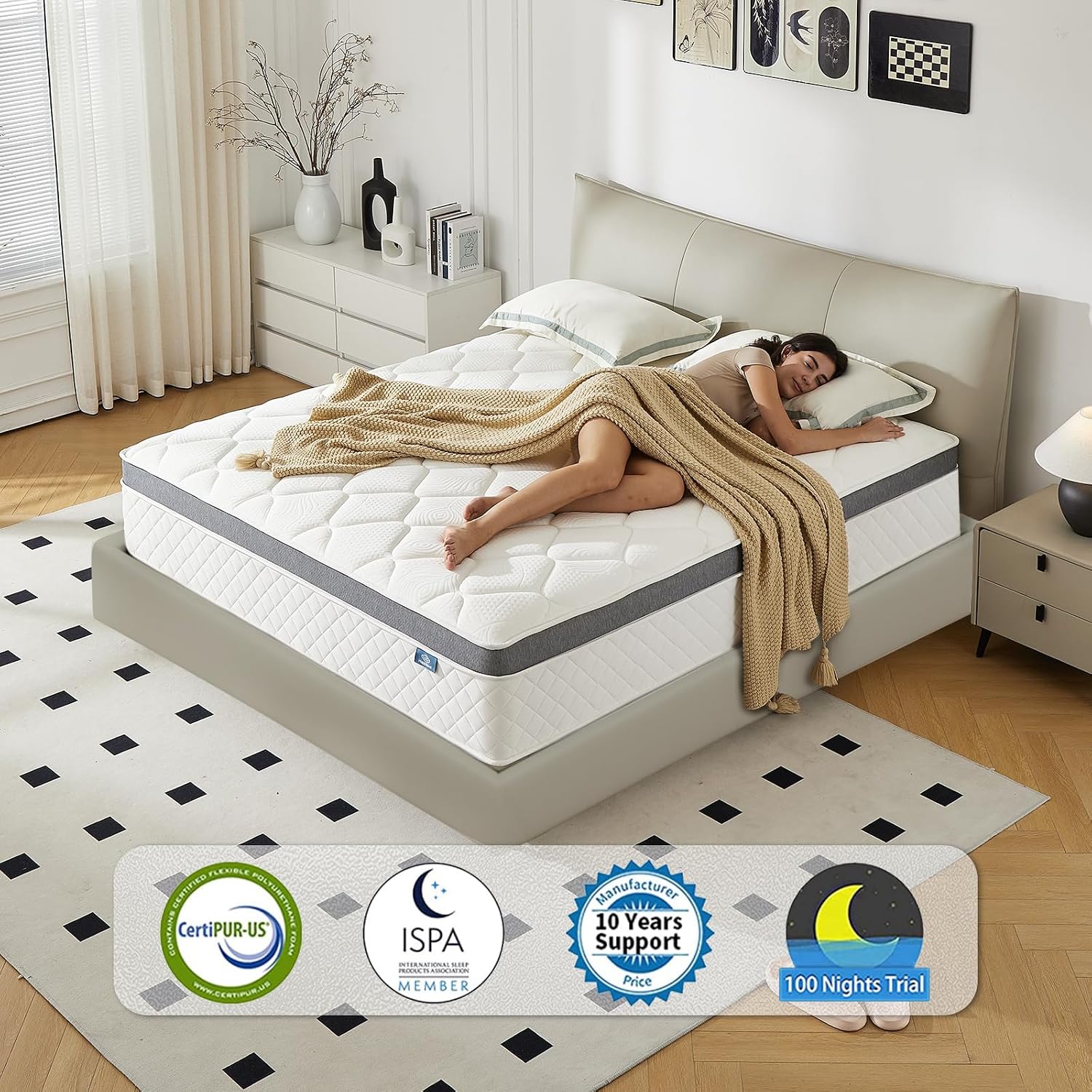 Thumbnail 6 de Happiland HP-TSPL26YY-10D Full Hybrid Mattress, 10-Inch Medium