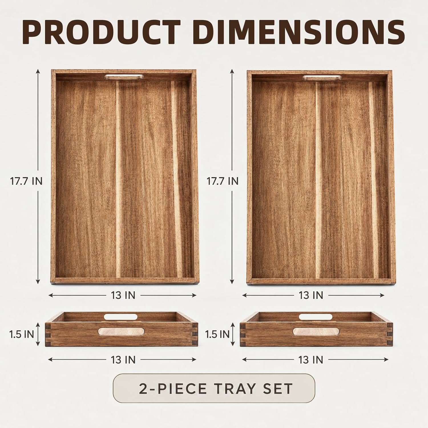 Detalle 2 de Solidith Acacia Wood Serving Tray