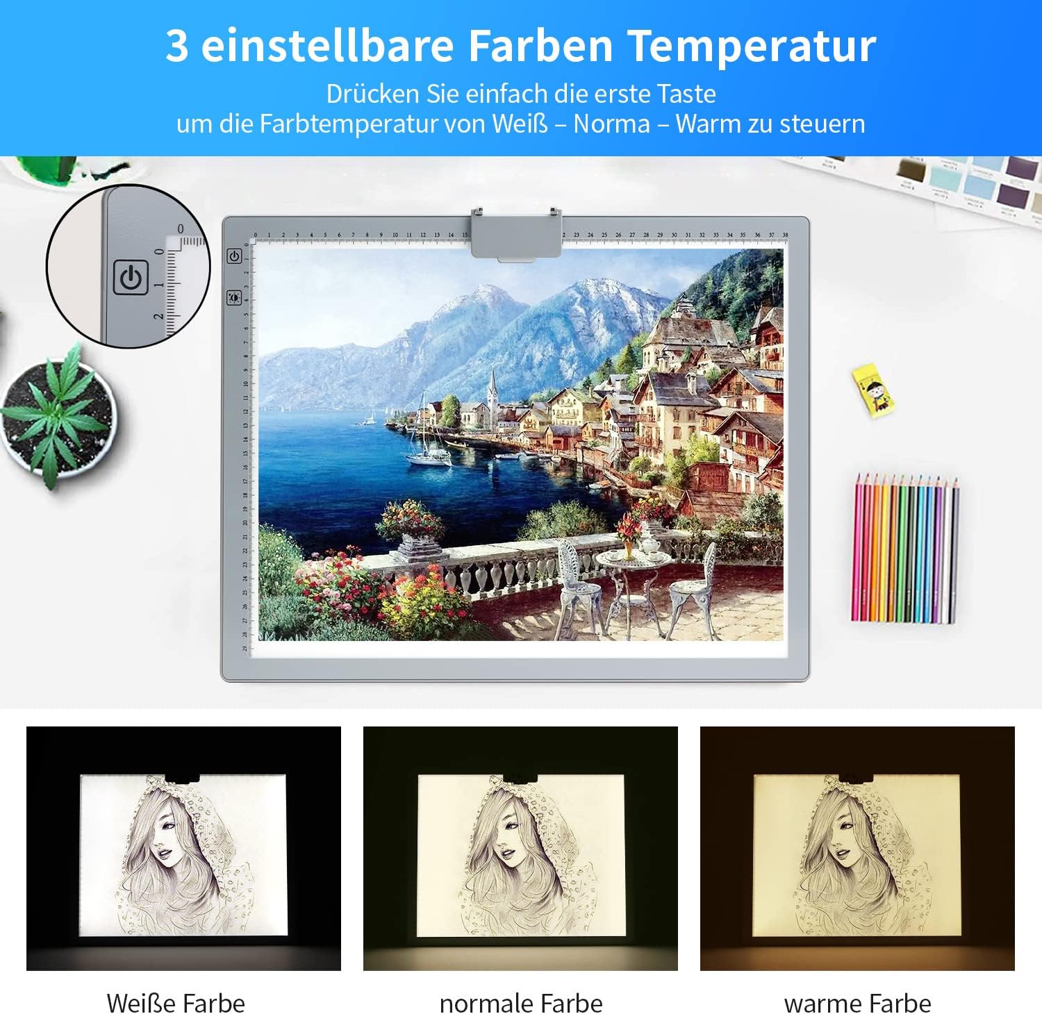 Thumbnail 3 de Table lumineuse A3 LED rechargeable 3 couleurs