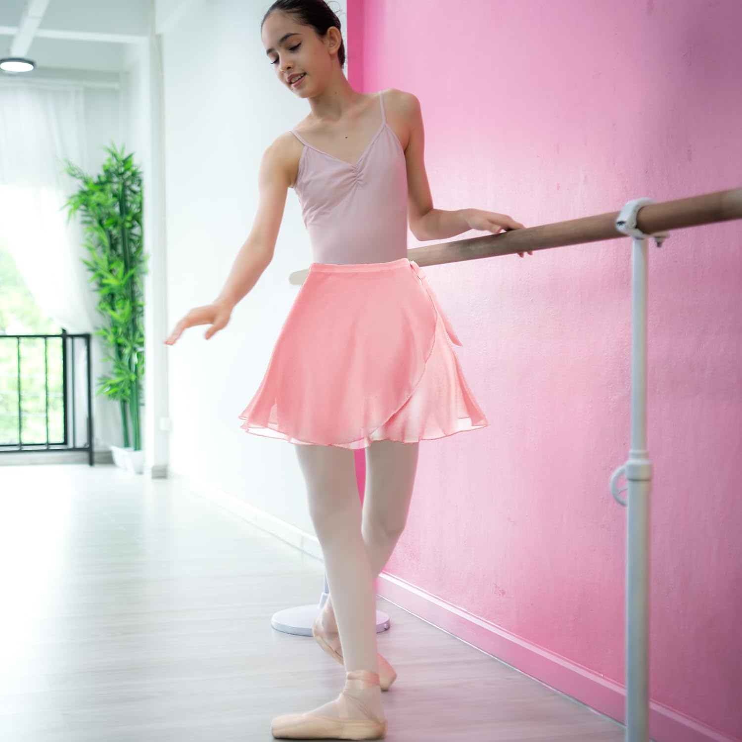 Detalle 2 de Yolev Falda de Ballet Envolvente de Gasa para Mujer